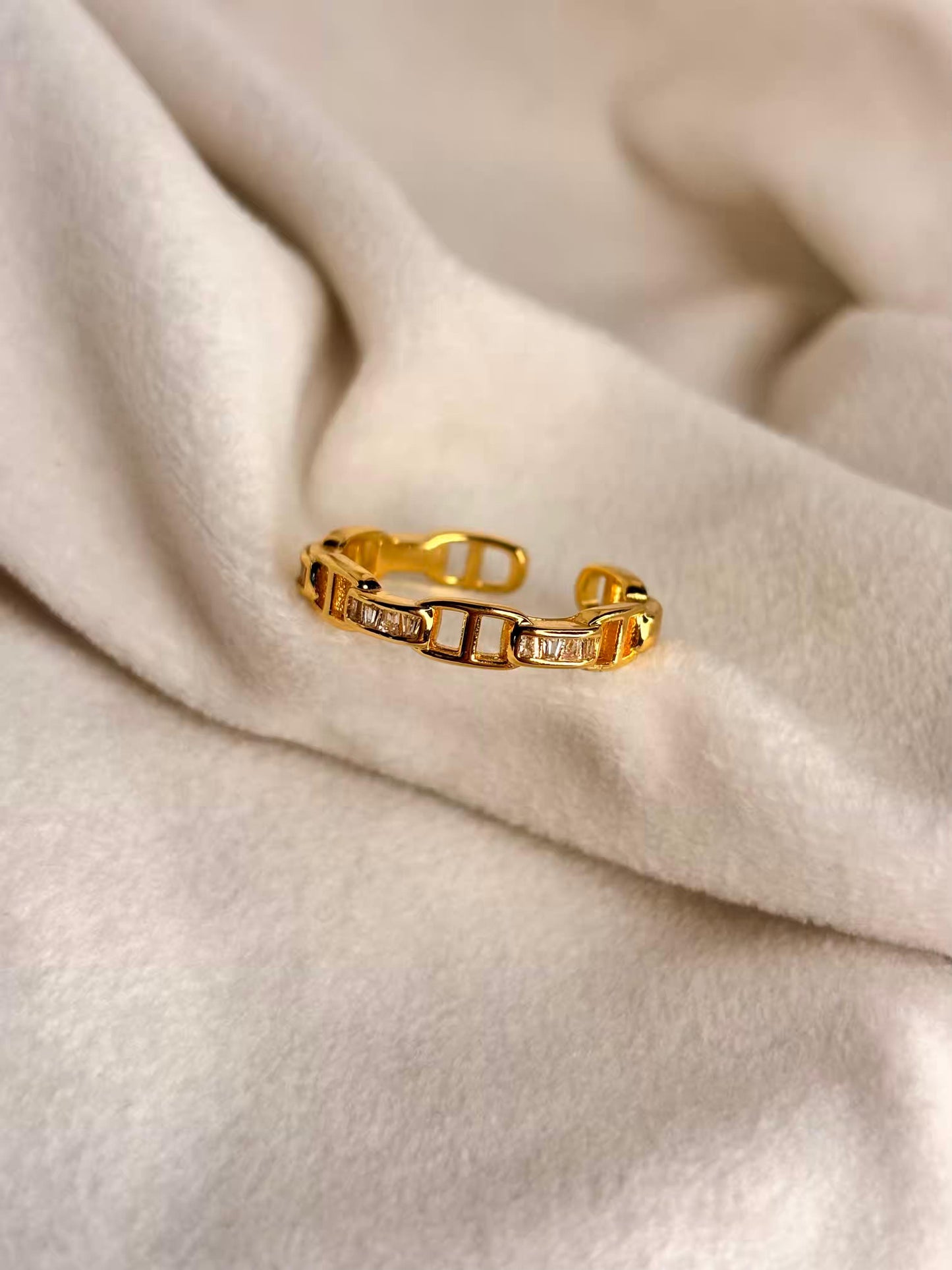 Heart Window Ring 18K Gold plated Adjustable Ring