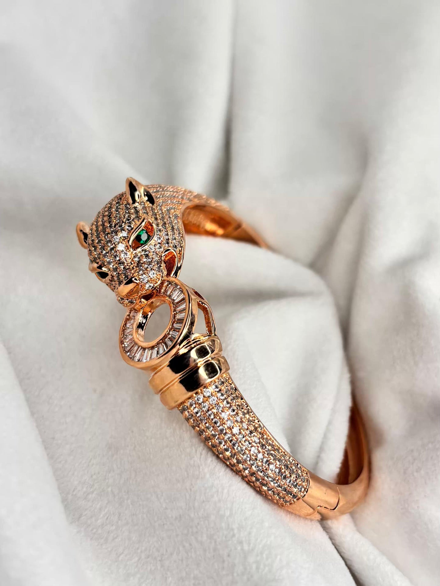 Tiger Head Premium Kada Bangle Rose Gold Plated