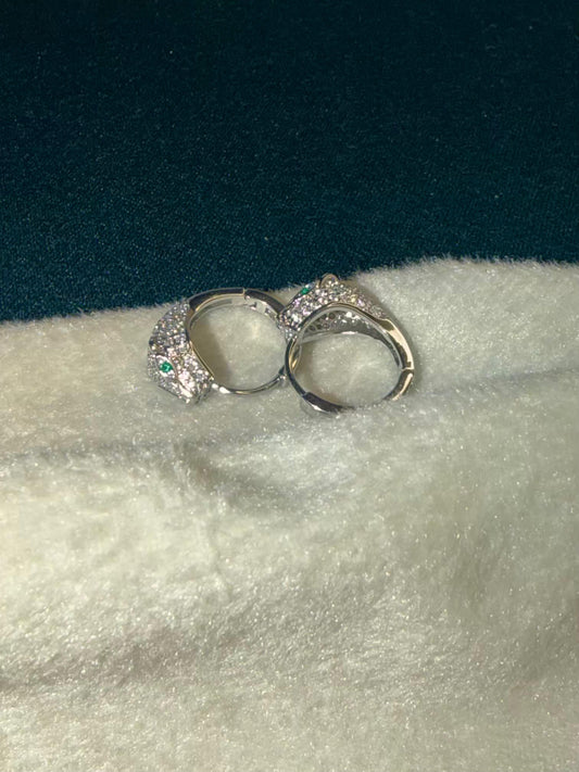 Silver Panther Huggies Ear Studs