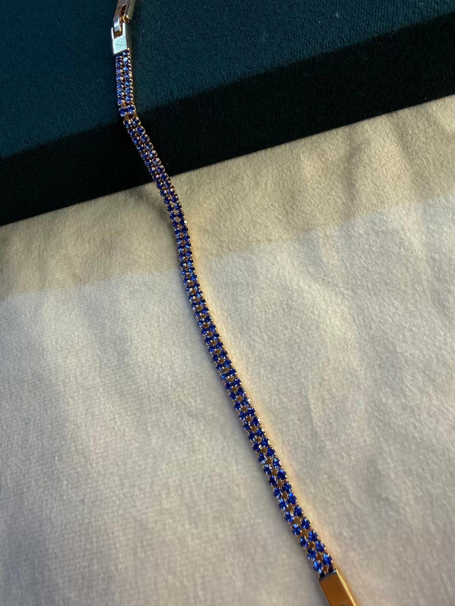 Blue Royal Gold Plated Tennis Bracelet