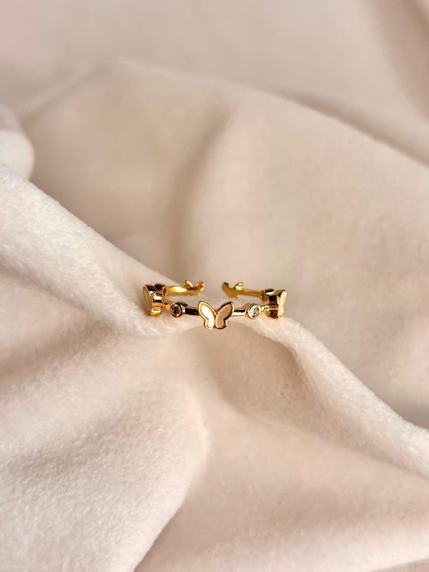 Butterfly Ring 18K Gold Plated Adjustable Ring