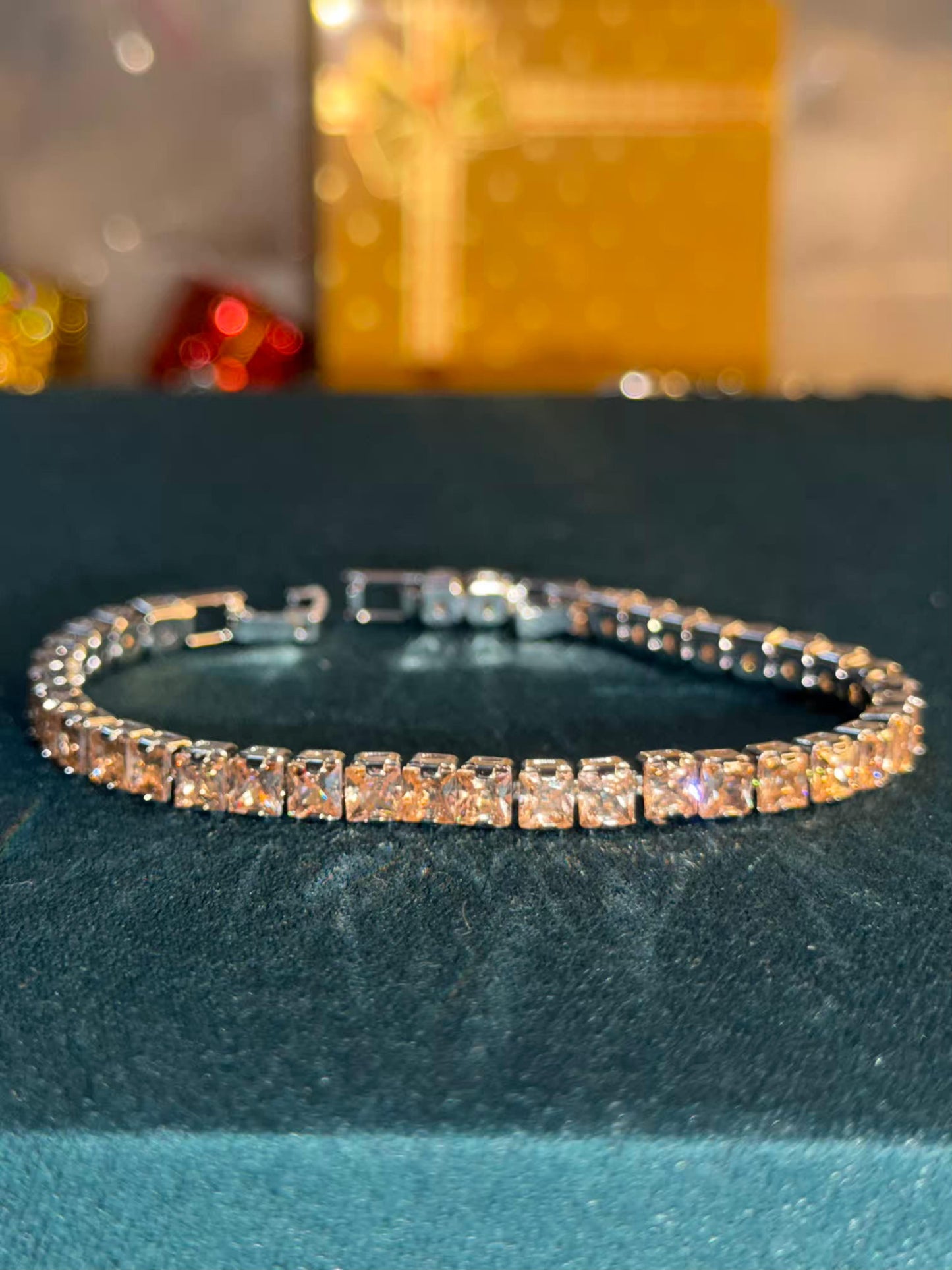Golden Glow Silver Plated Tennis Bracelet