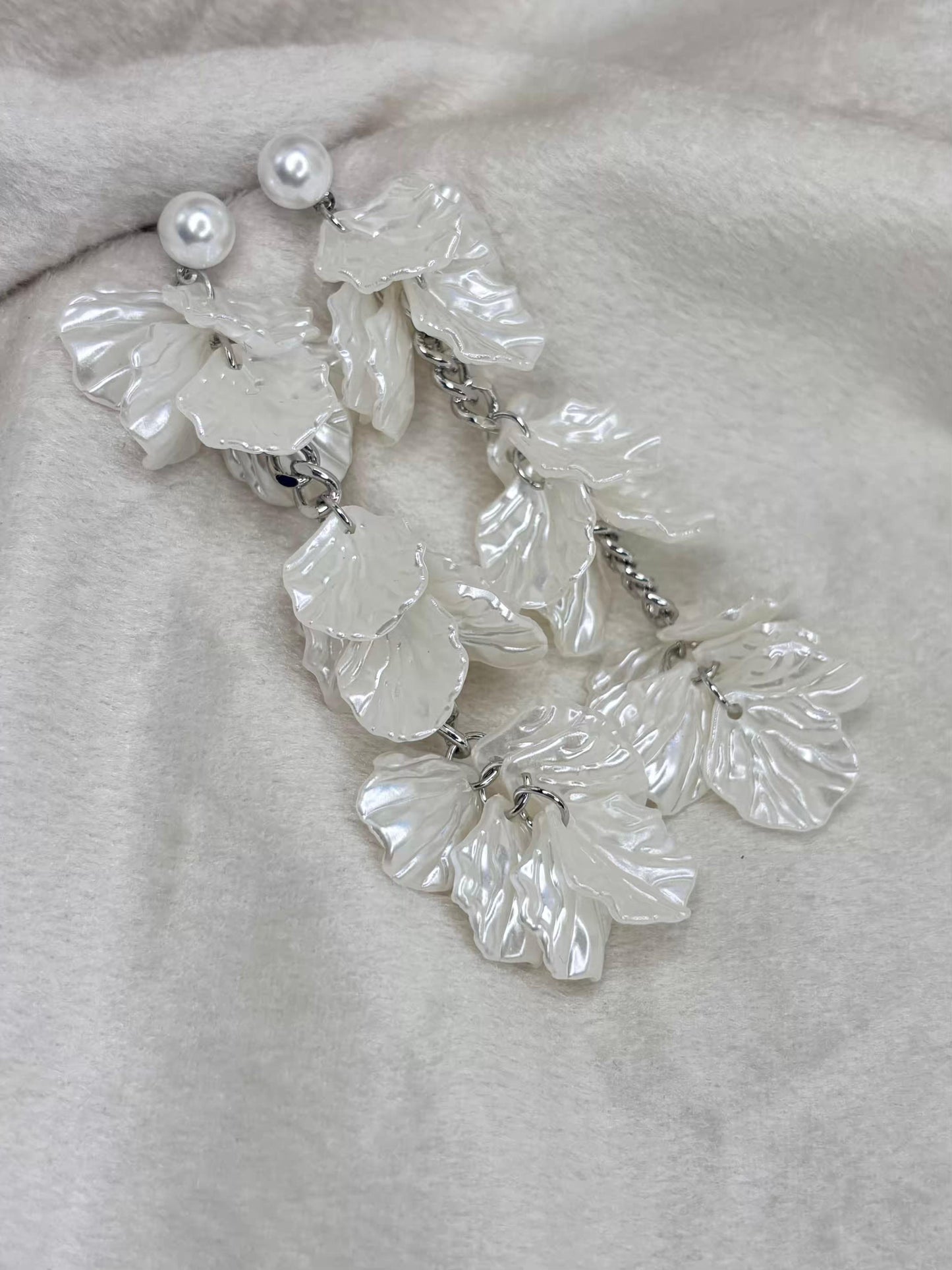 Petal Shells Silver Plated Premium Earrings