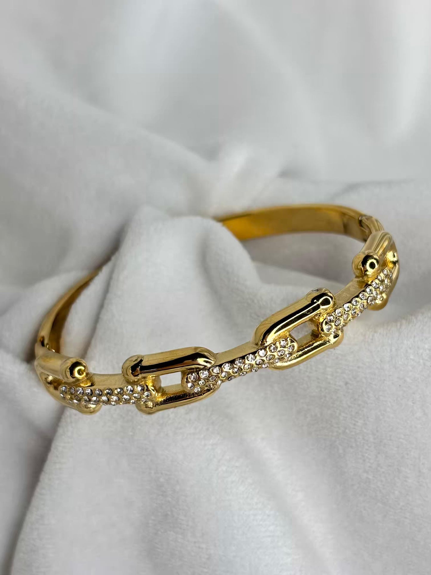 Studded Gold Buckle Premium Kada Bangle 18K Gold Plated Bangle