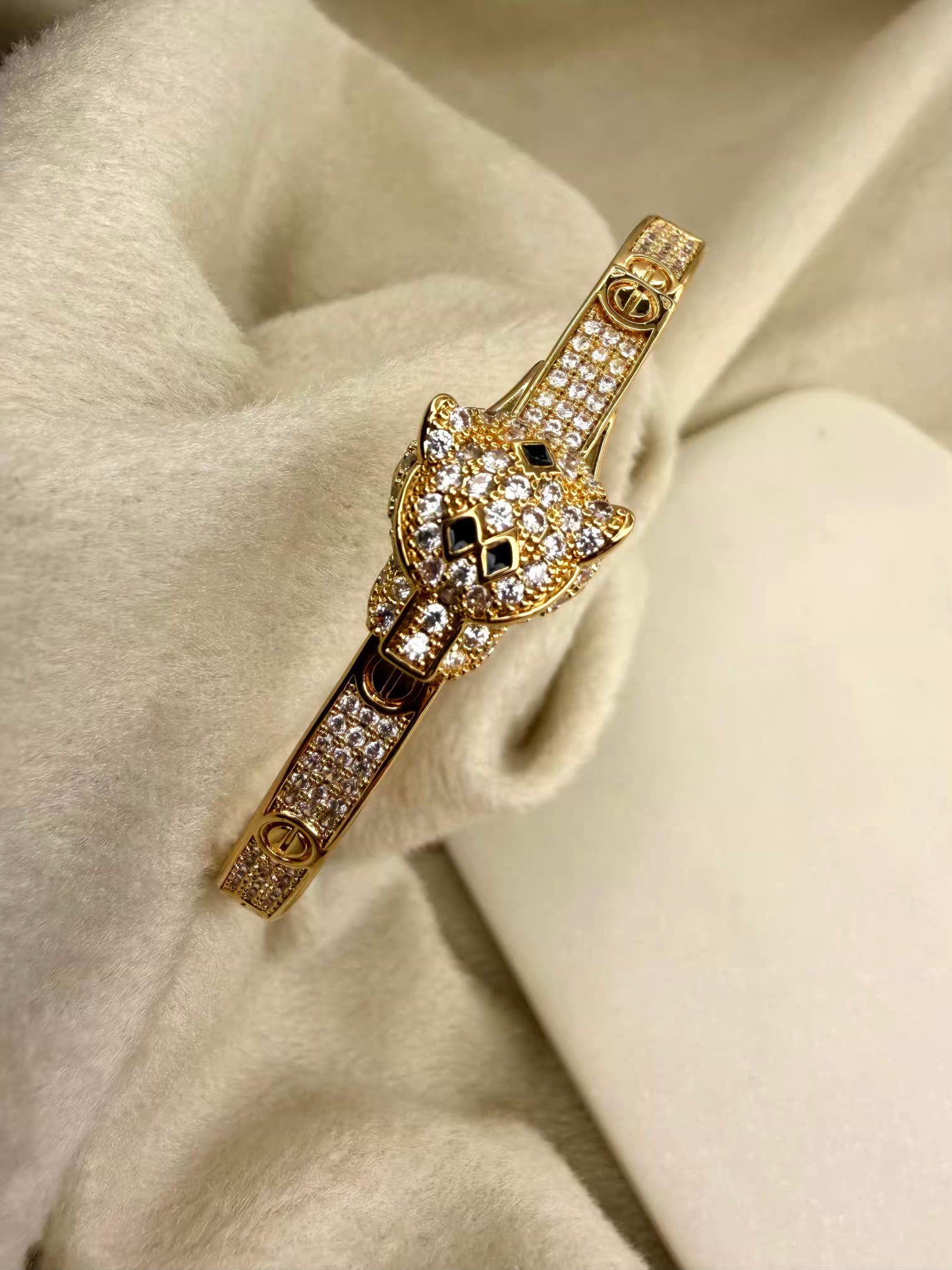 Gold Panther Bangle/ Gold Panther Kada Bangle