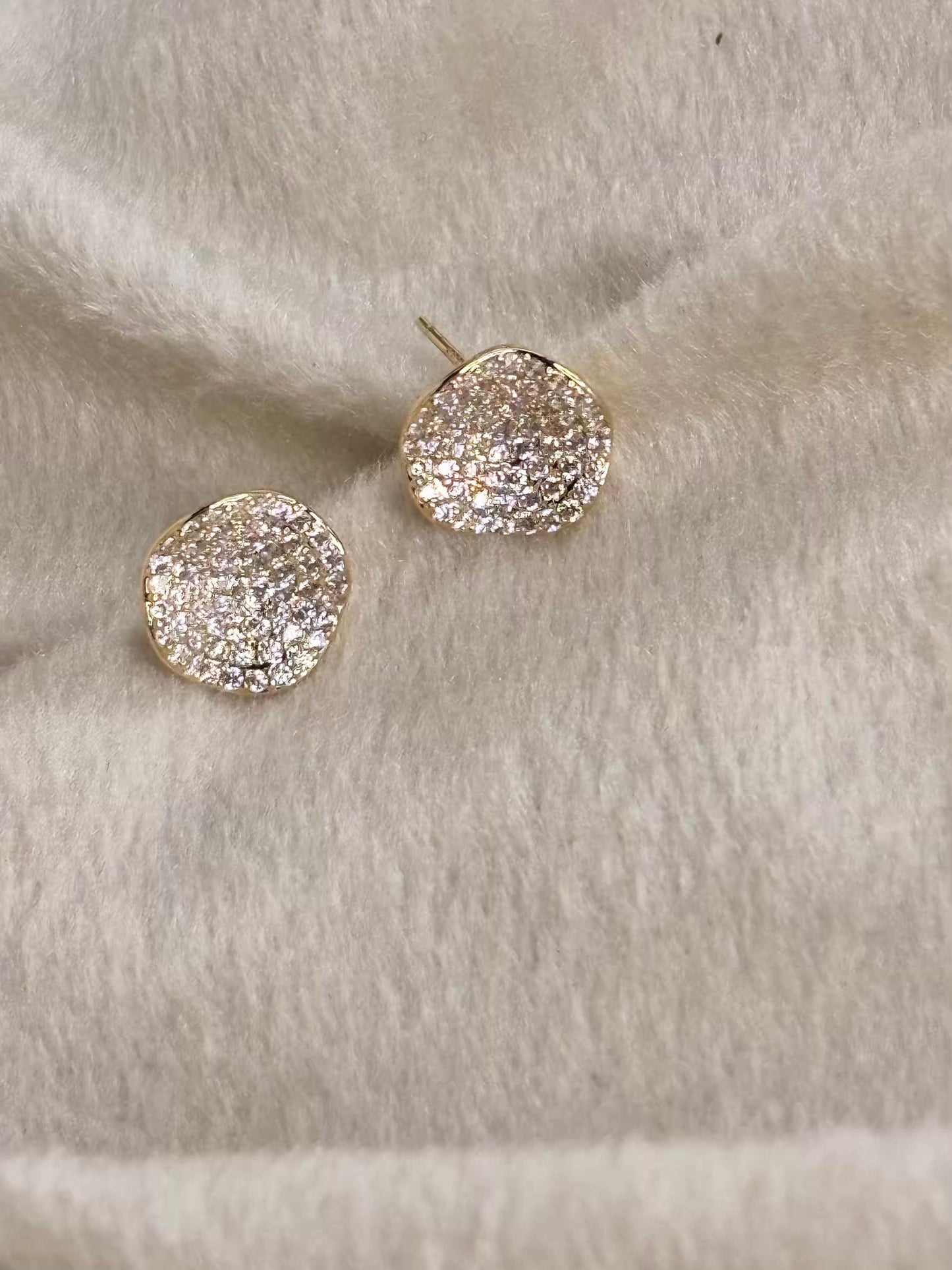 Pave Diamond Earrings 18K Gold Plated Premium Earrings