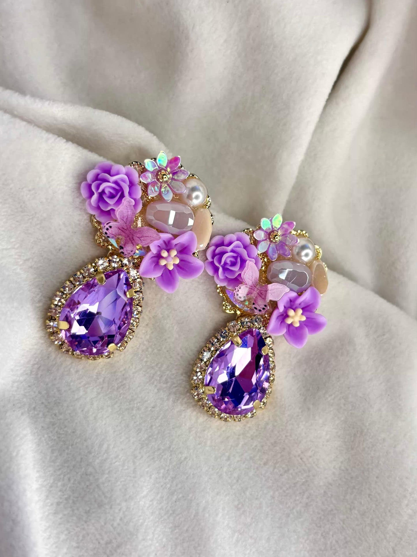 Lavender Dream Earrings 18K Gold Plated Premium Earrings
