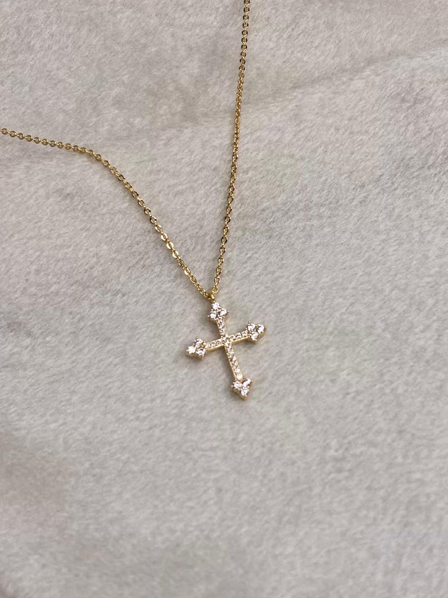 Golden Cross Necklace 18K Gold Plated Premium Necklace