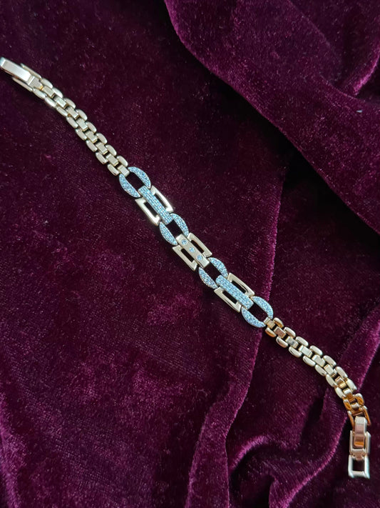 Men's Royal Rose Gold CZ Rakhi Bracelet