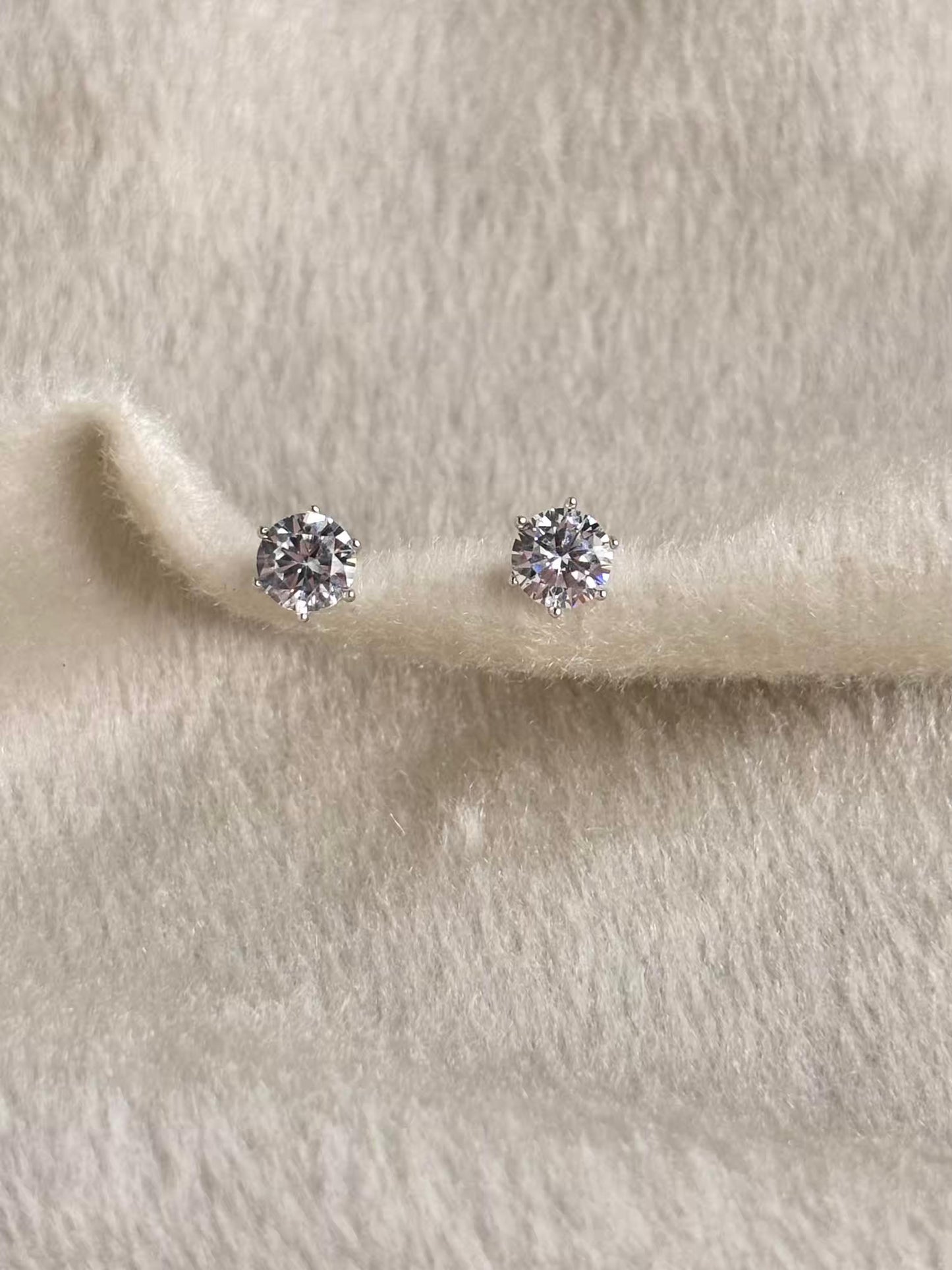 Hexagon Solitaire Earrings 925 Real Silver Plated Premium Earrings