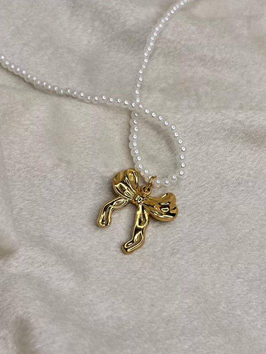 Pearl Butterfly Necklace 18K Gold Plated Premium Necklace