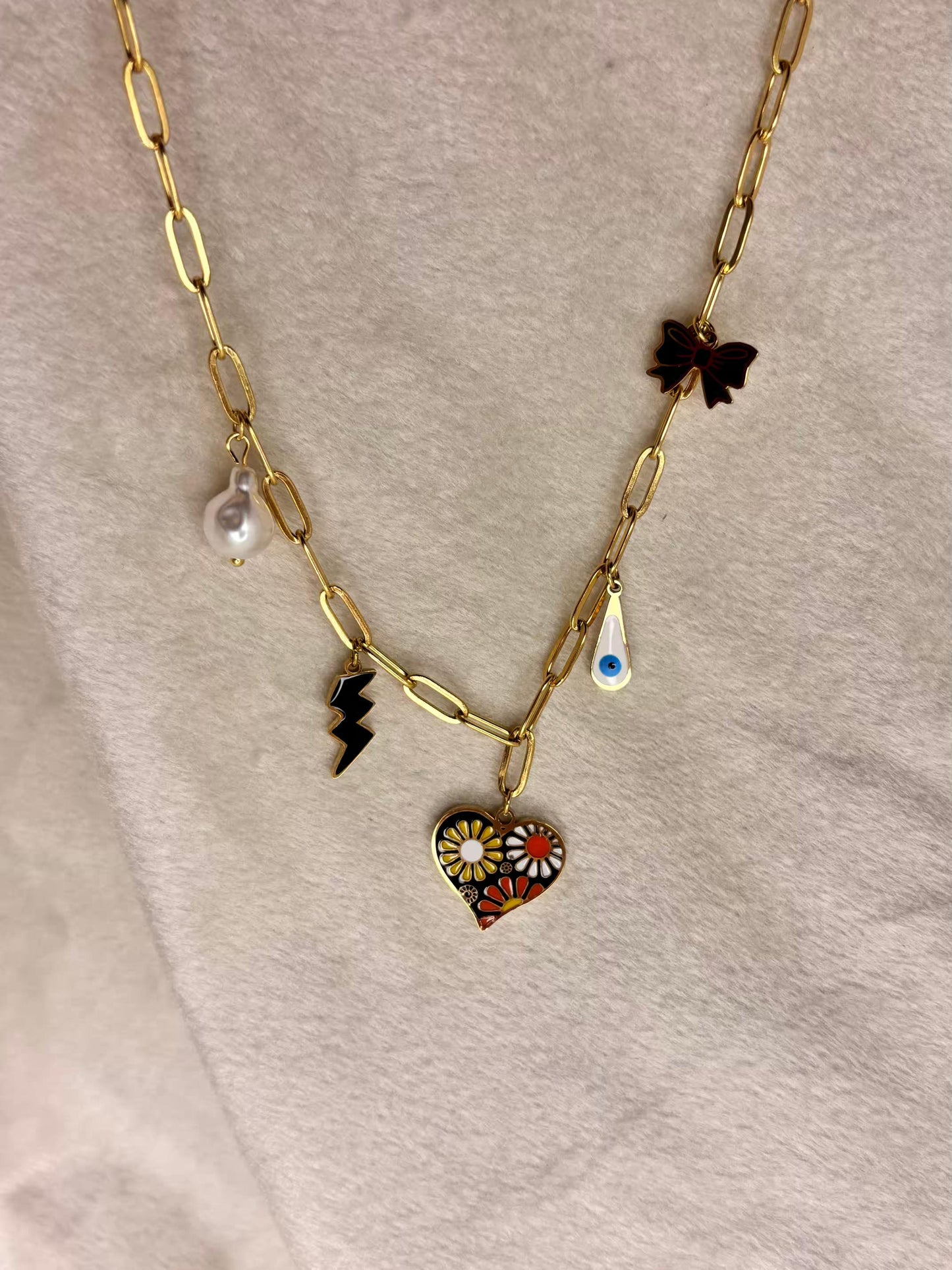 Evil Eye Charms Necklace 18K Gold Plated Premium Necklace