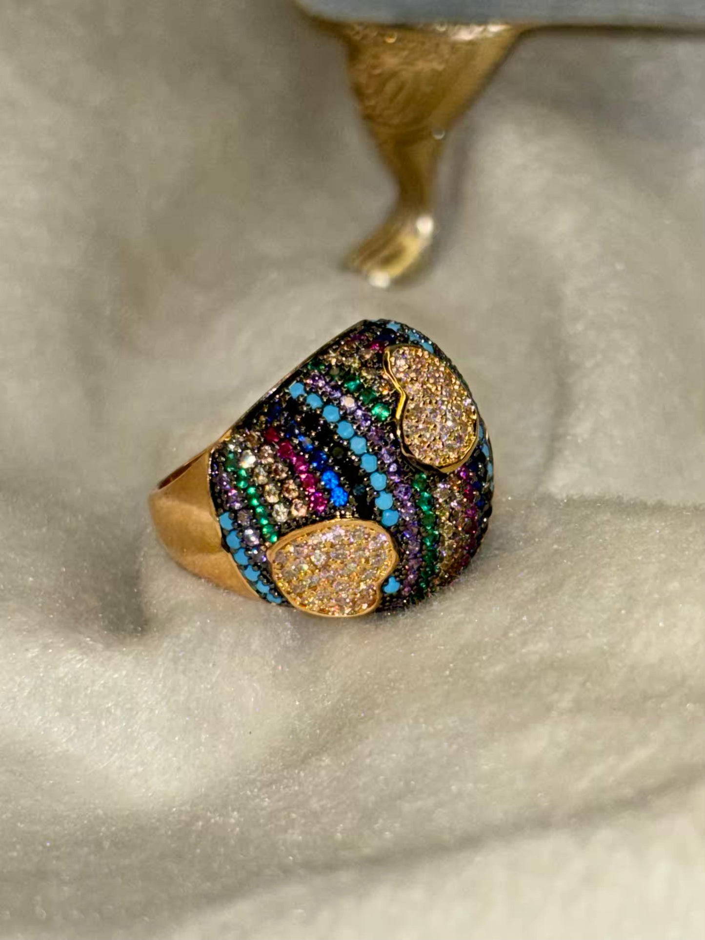 Pushtaini Color Stripes Premium Ring -18K Gold Plated