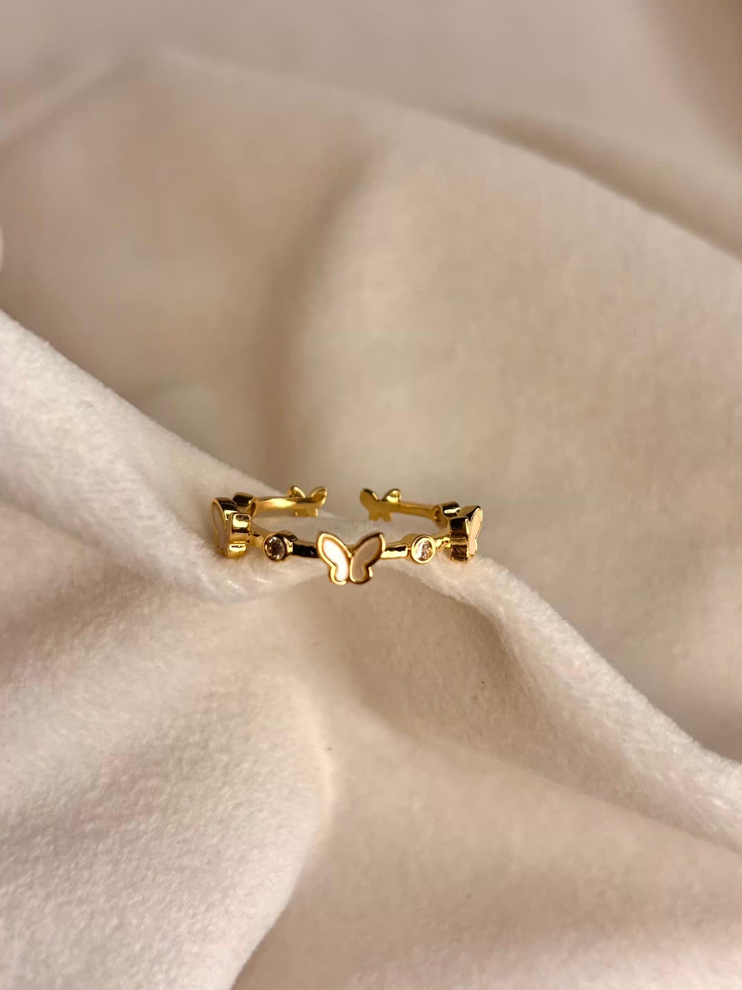 Butterfly Ring 18K Gold Plated Adjustable Ring