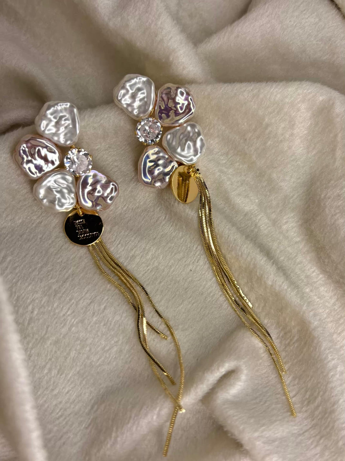 Pearl Cascade Earrings 18K Gold Plated Premium Earrings