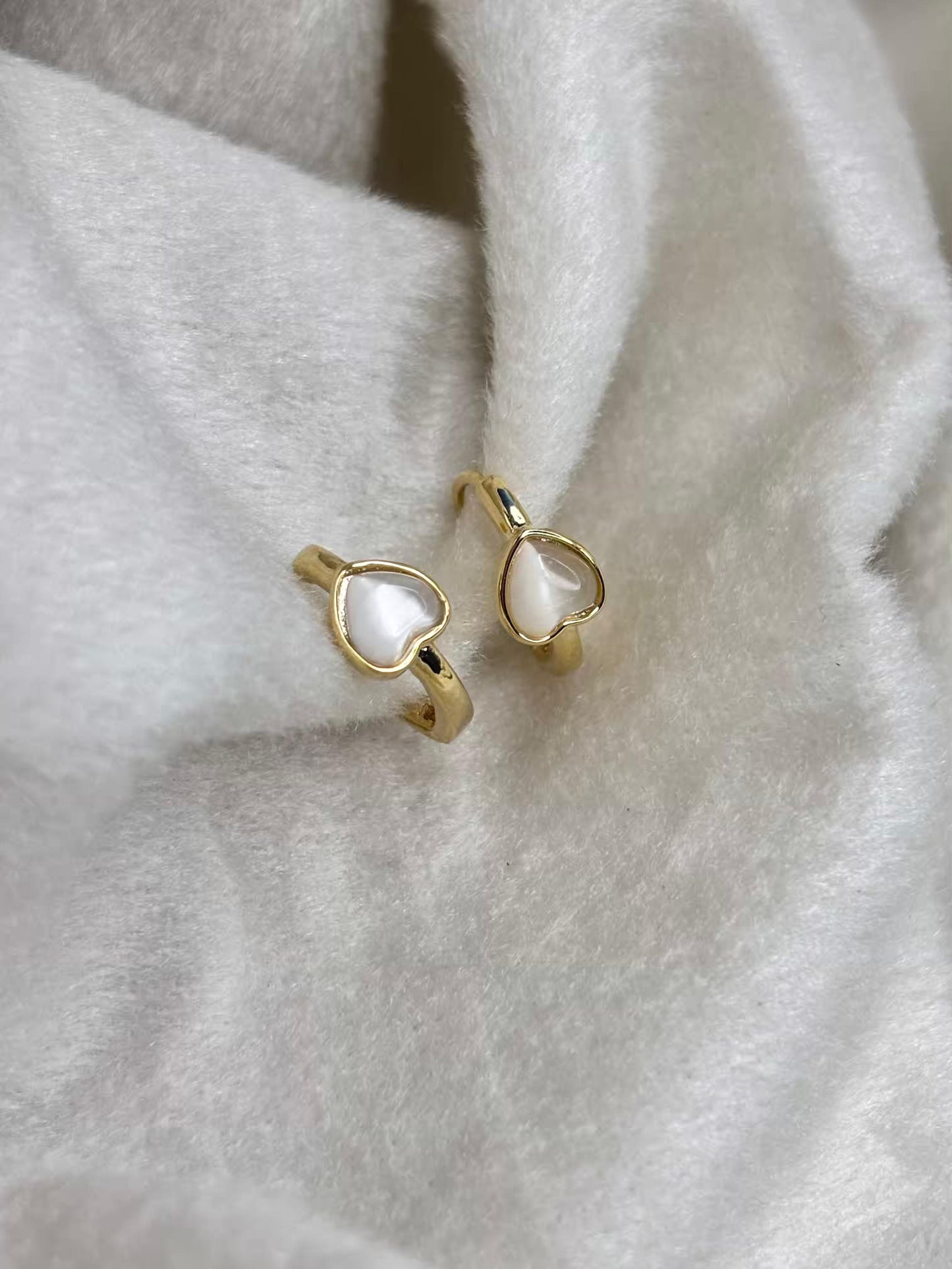 Translucent Hearts Studds 18K Gold Plated Premium Earrings
