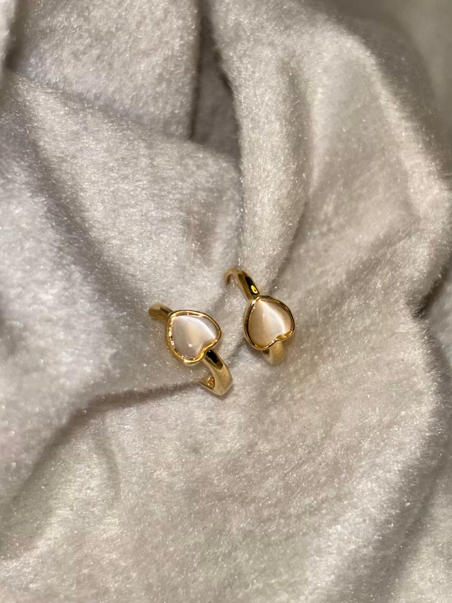 Translucent Hearts Studds 18K Gold Plated Premium Earrings