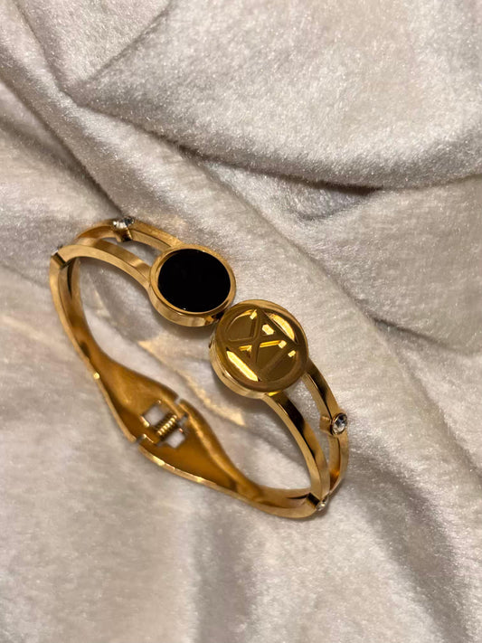 For Thin Wrist Abyss Bangle 18K Gold plated Premium Bangle 2.2 - 2.4 Size