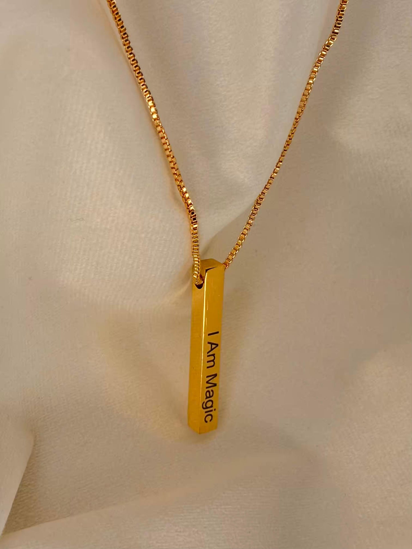 Name Custom Bar Necklace Personalised ( 18k Gold Plated) Only Prepaid