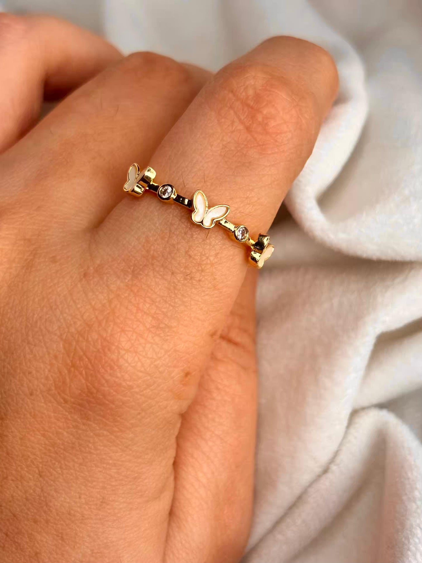 Butterfly Ring 18K Gold Plated Adjustable Ring