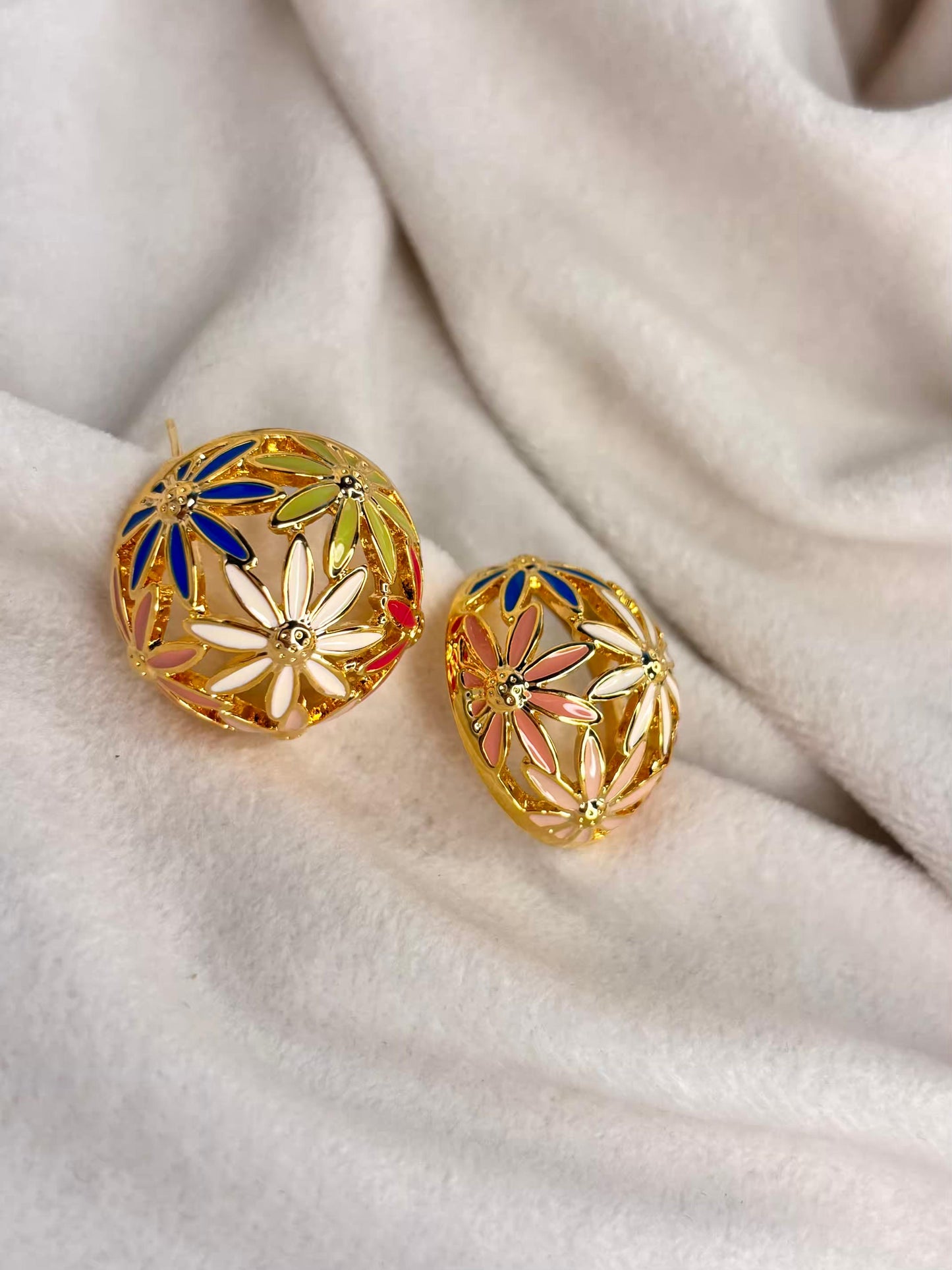 Net Ball Earrings 18K Gold Plated Premium Earrings