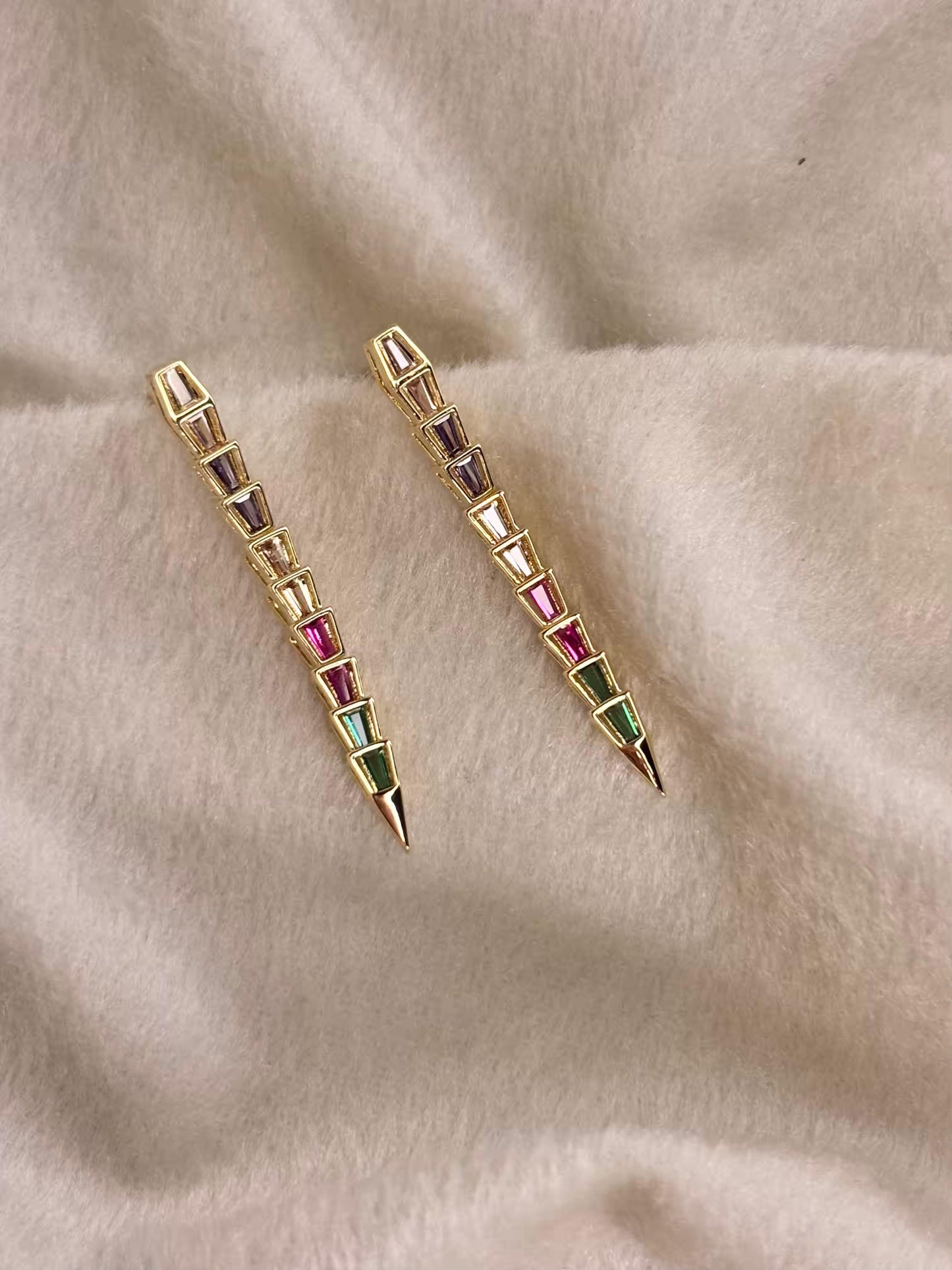 Colorburst Centipede Earrings 18K Gold Plated Premium Earrings