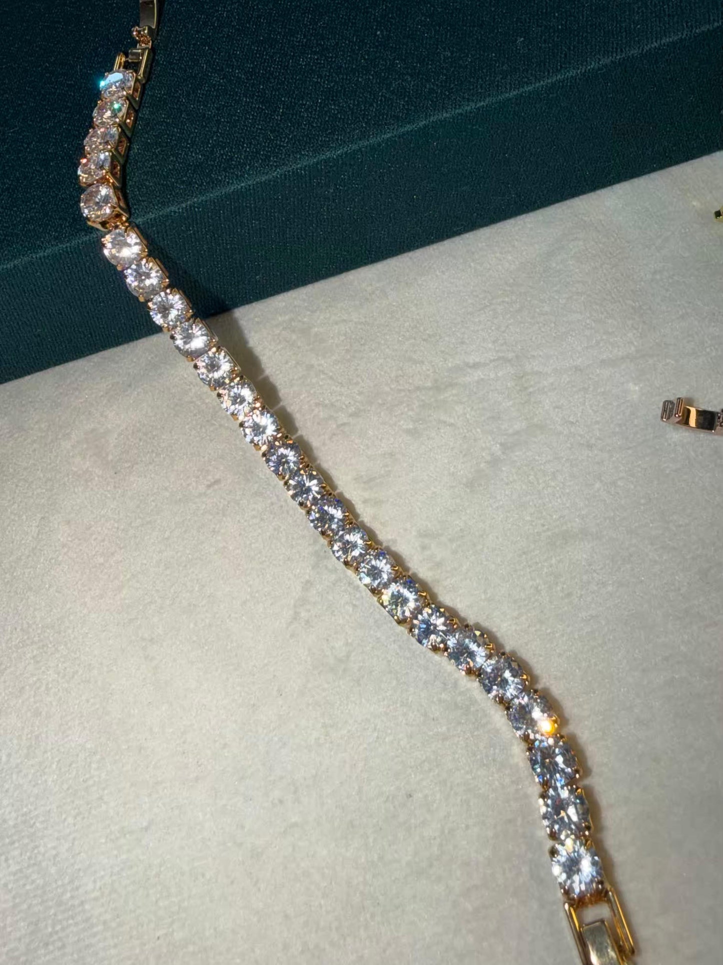 Diamond Square Luxe Gold Plated Tennis Bracelet