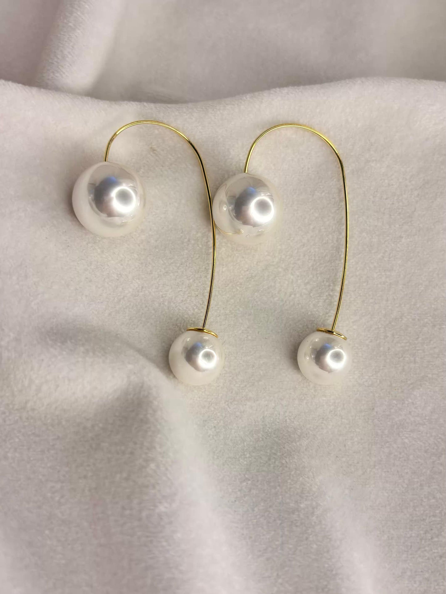 Pearl Stalk Earrings 18K Gold Plated Premium Earrings