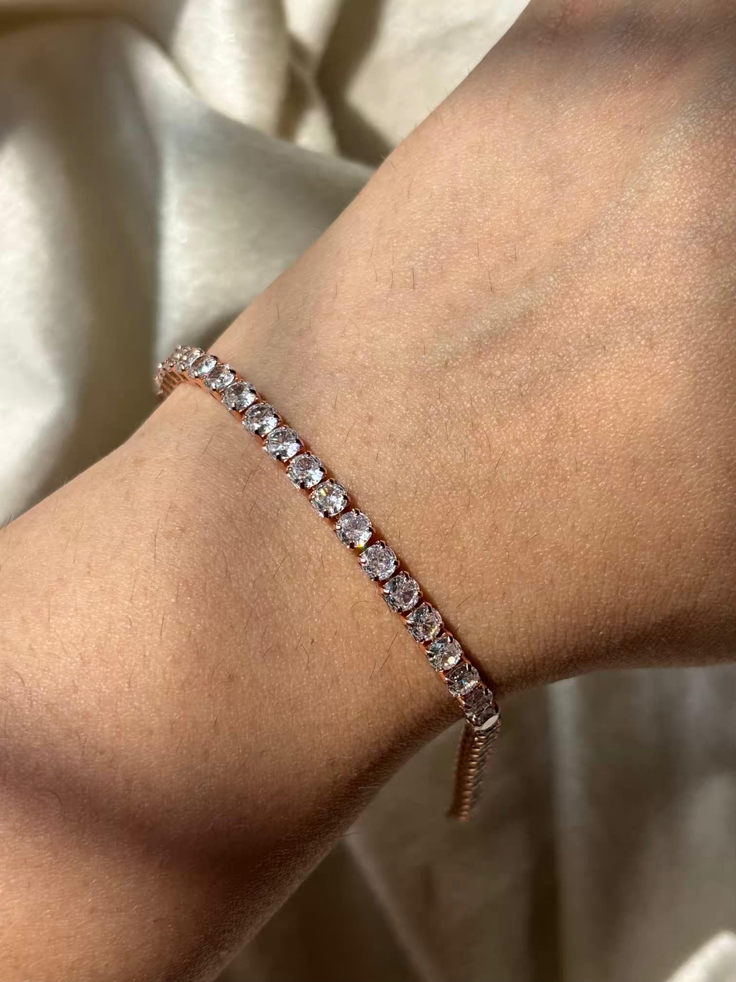 Medium Size Sparkle Premium 18K Gold Plated Tennis Bracelet