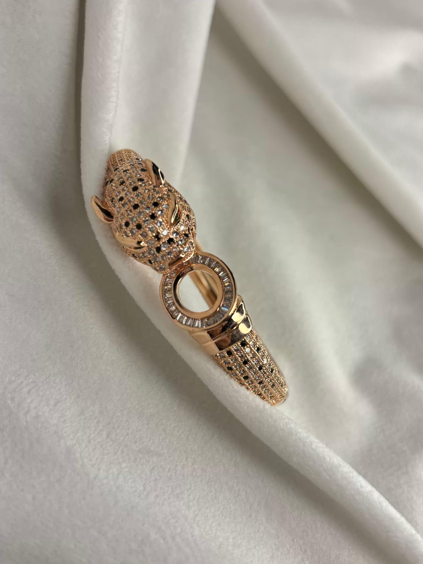 Dotted Tiger Head Premium Kada Bangle 18K Gold Plated