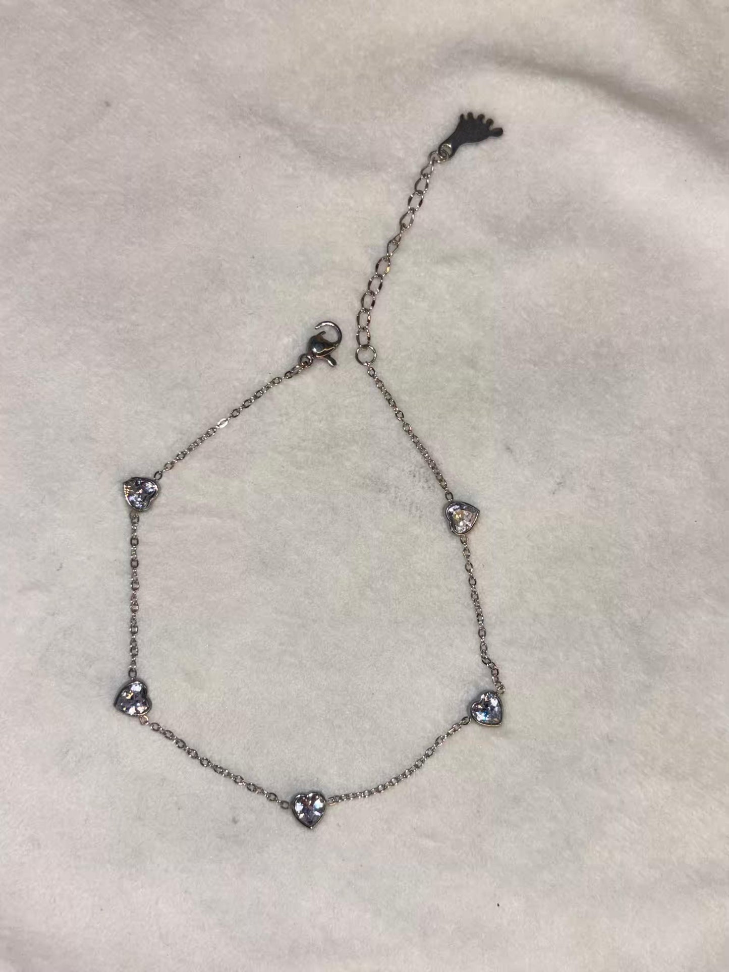 Minimal Silver studded Premium Anklet Payal with Silver hooks
