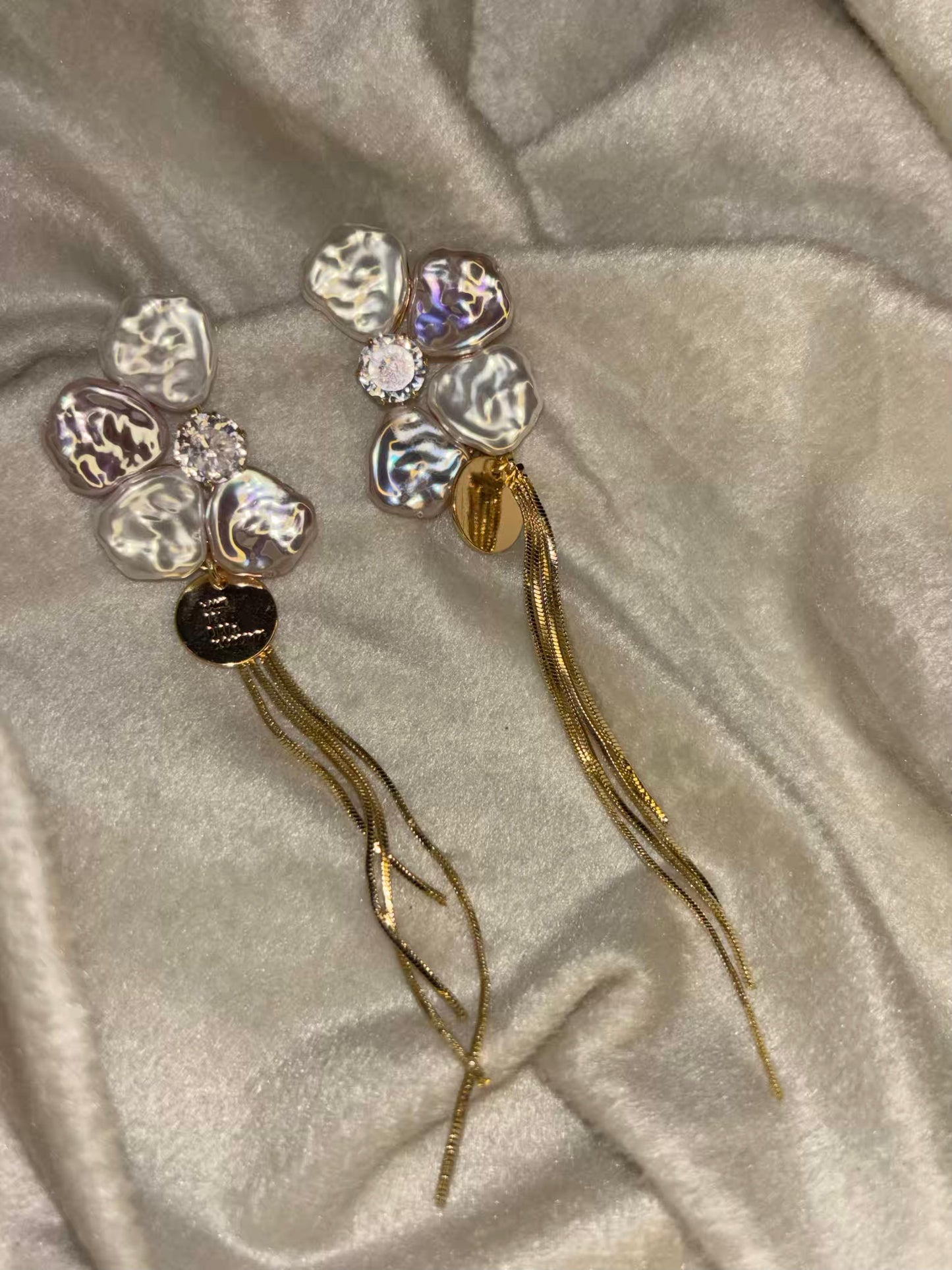 Pearl Cascade Earrings 18K Gold Plated Premium Earrings