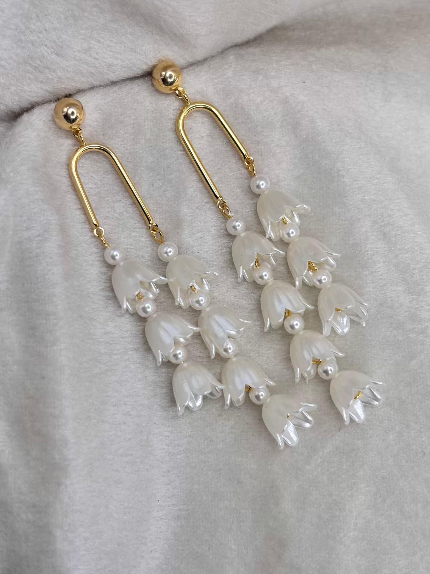 White Milks Earrings 18K Gold Plated Premium Earrings