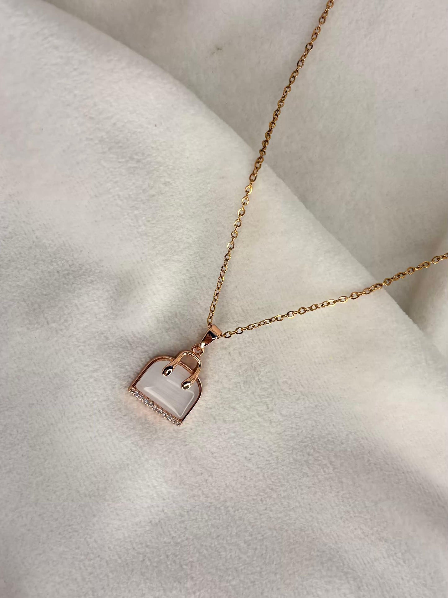 Pear Baggy Necklace Rose Gold Plated Premium Necklace