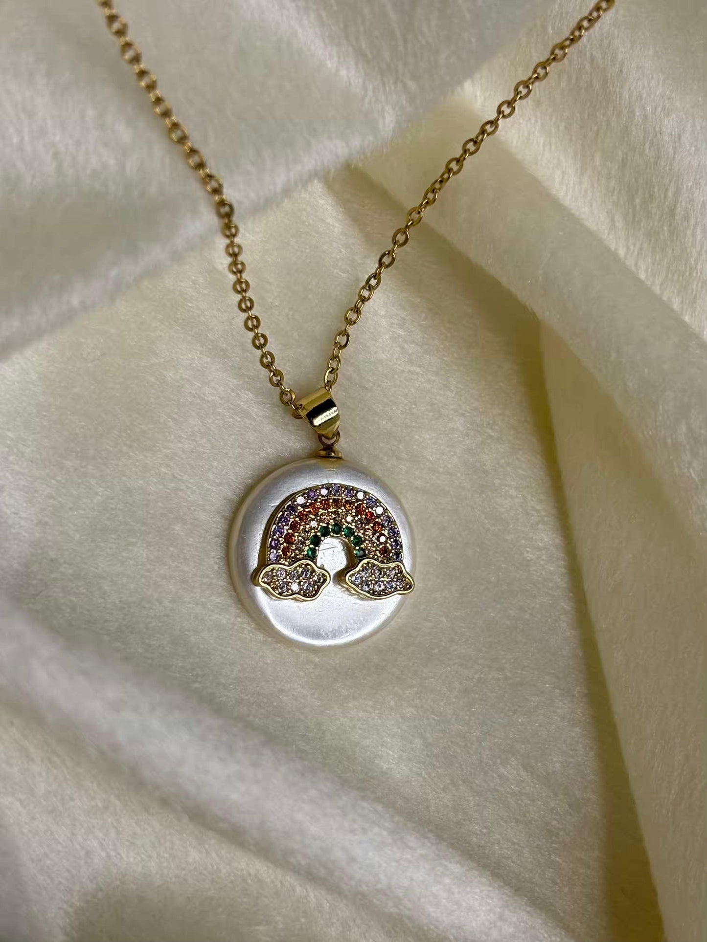 Silver Bubbly Rainbow Necklace 18K Gold Plated Premium Necklace