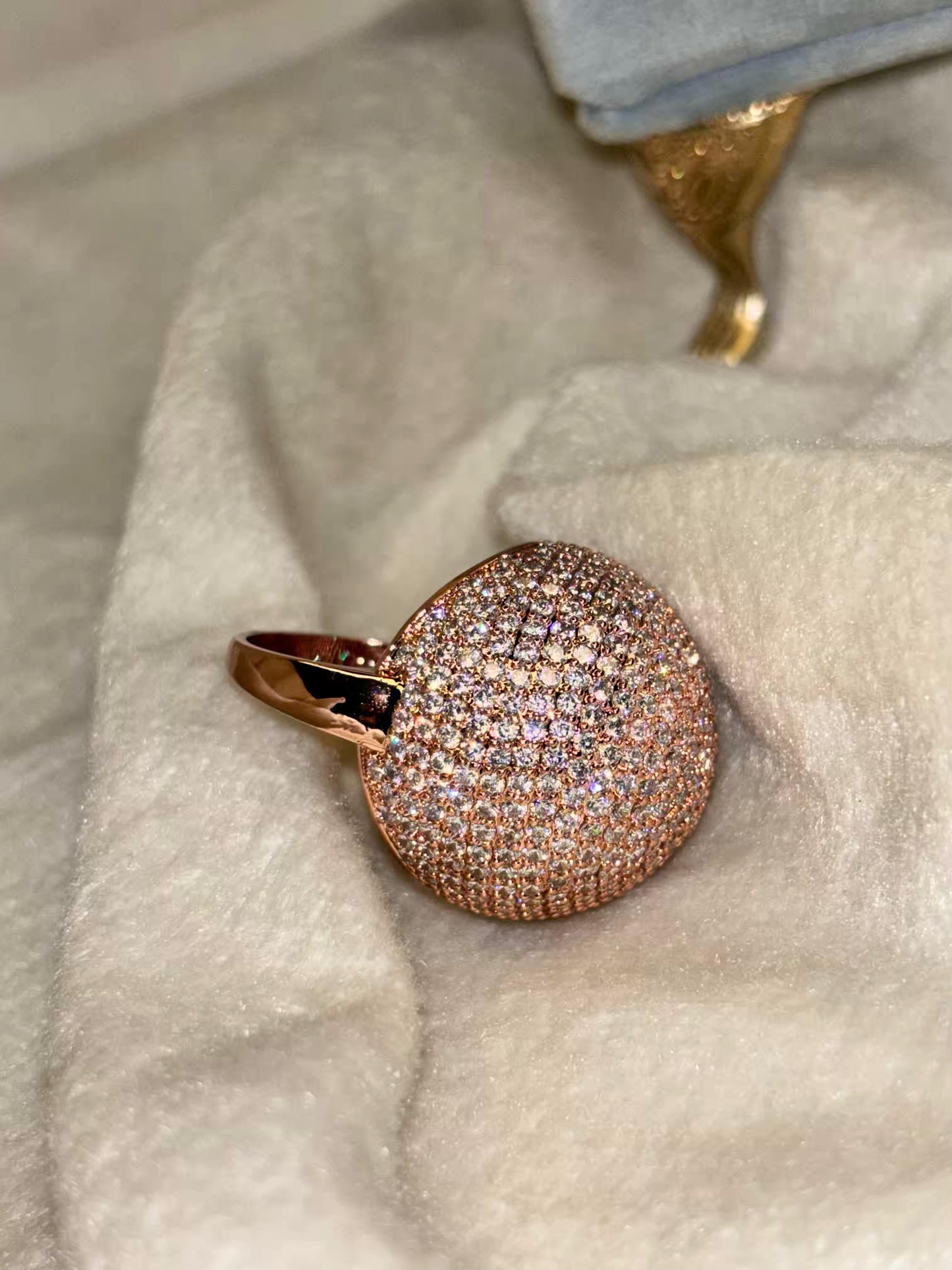 Dome Studded Rose Gold Plated Premium Ring