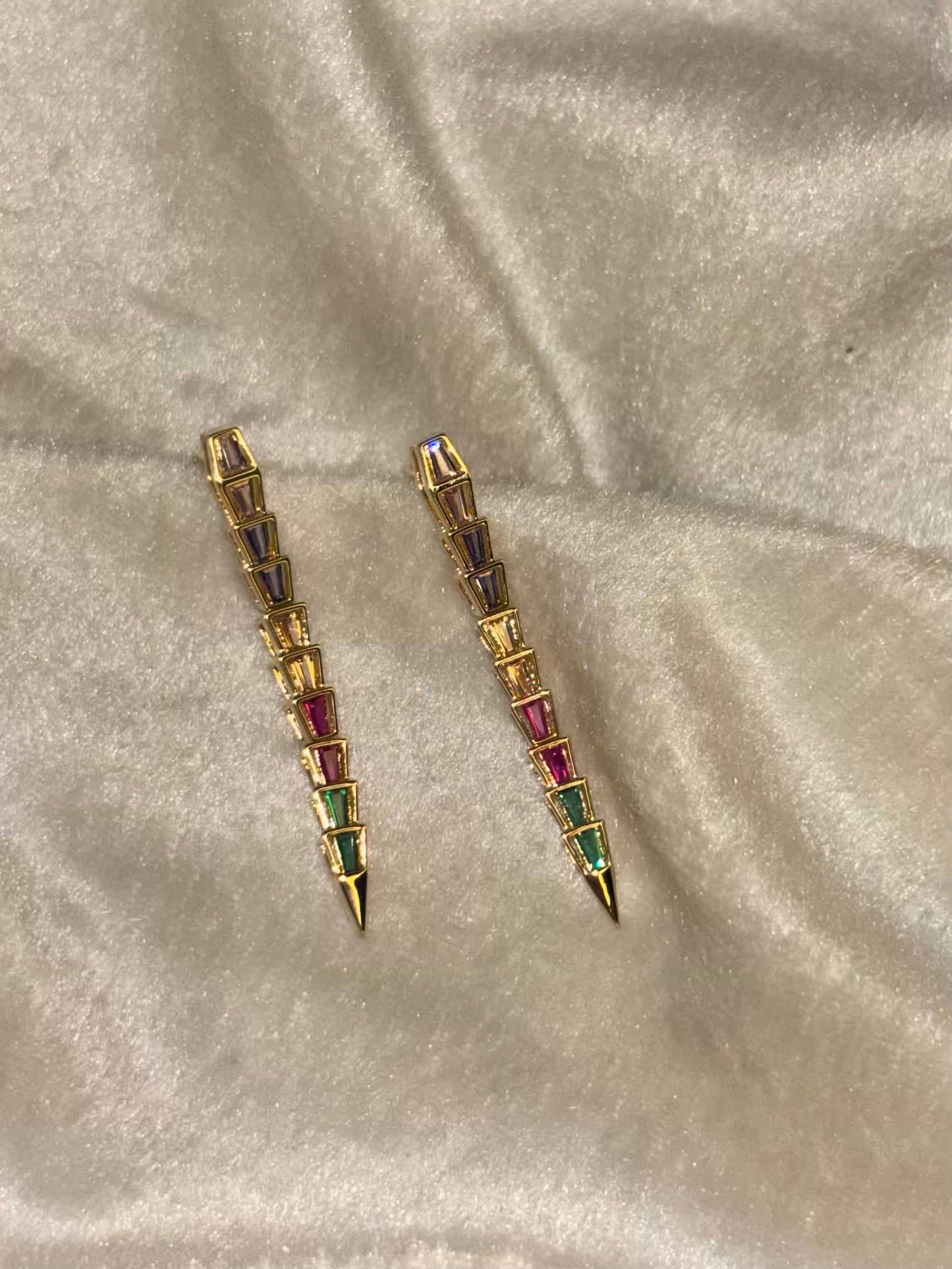 Colorburst Centipede Earrings 18K Gold Plated Premium Earrings