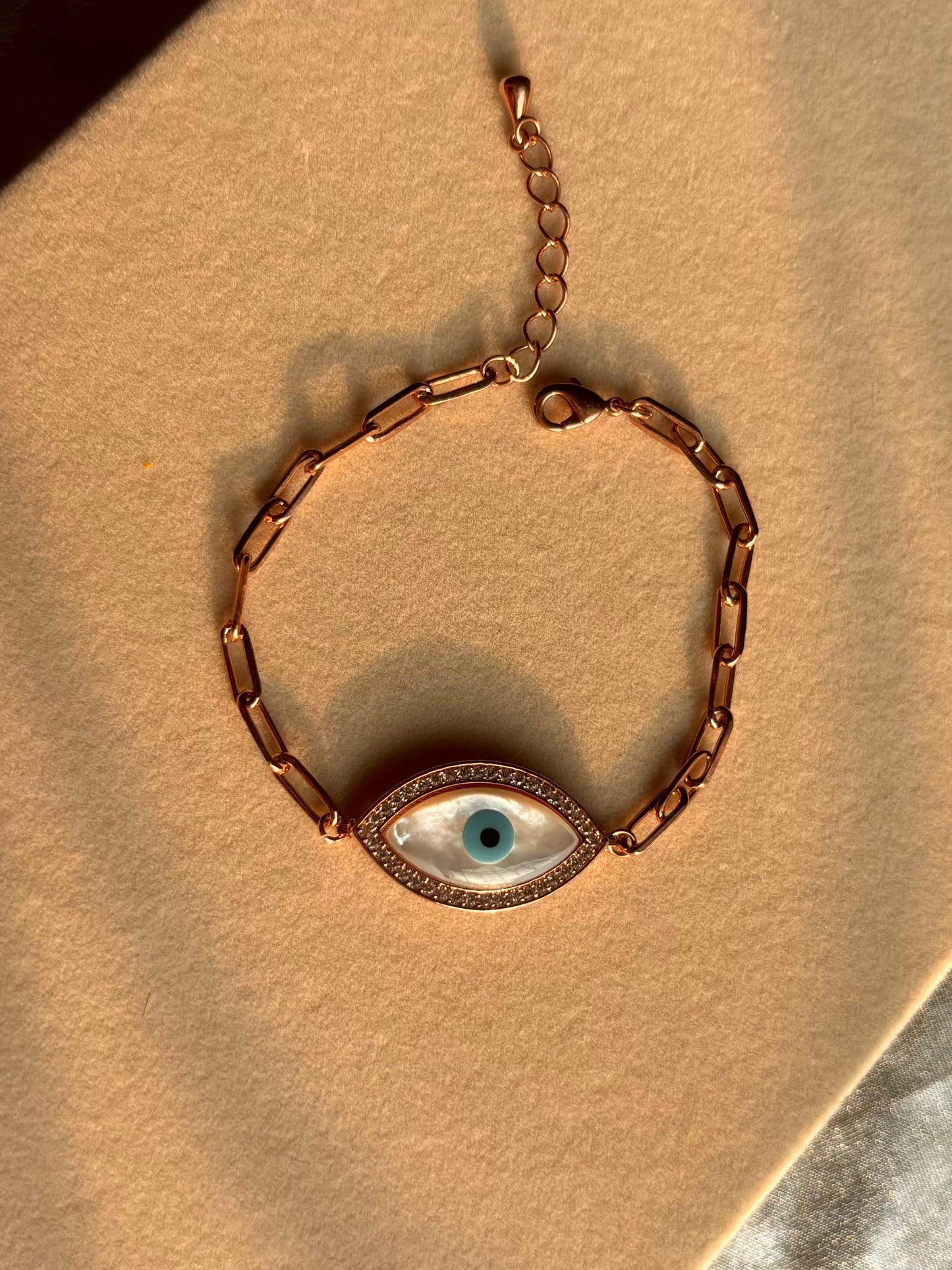 Evil Eye Charm Premium Bracelet ( Rose Gold )
