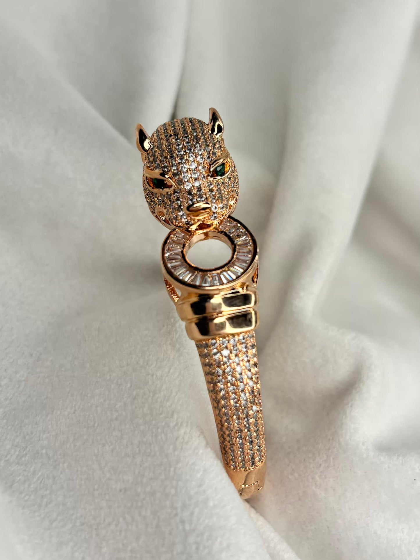 Tiger Head Premium Kada Bangle Rose Gold Plated