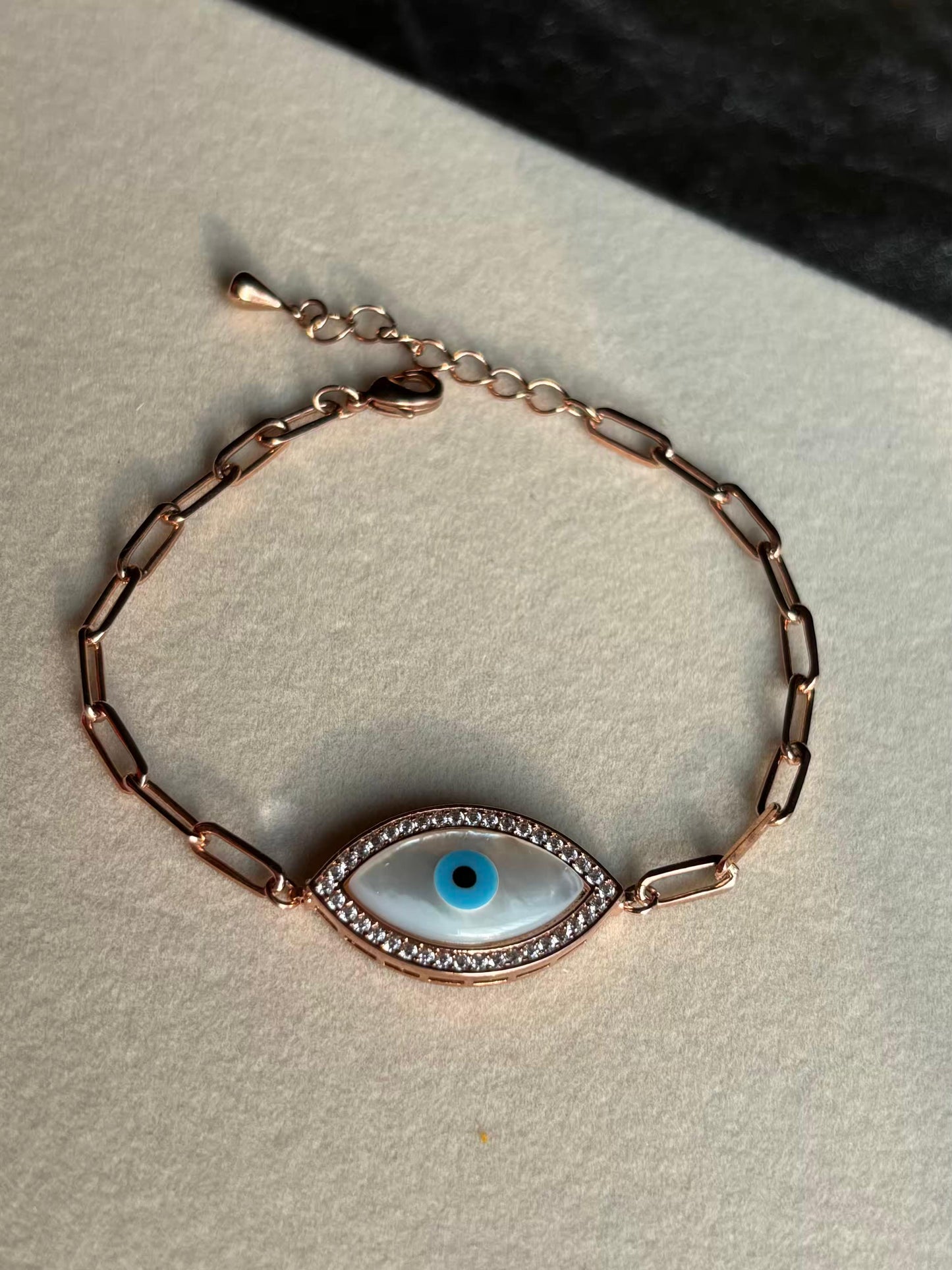Evil Eye Charm Premium Bracelet ( Rose Gold )