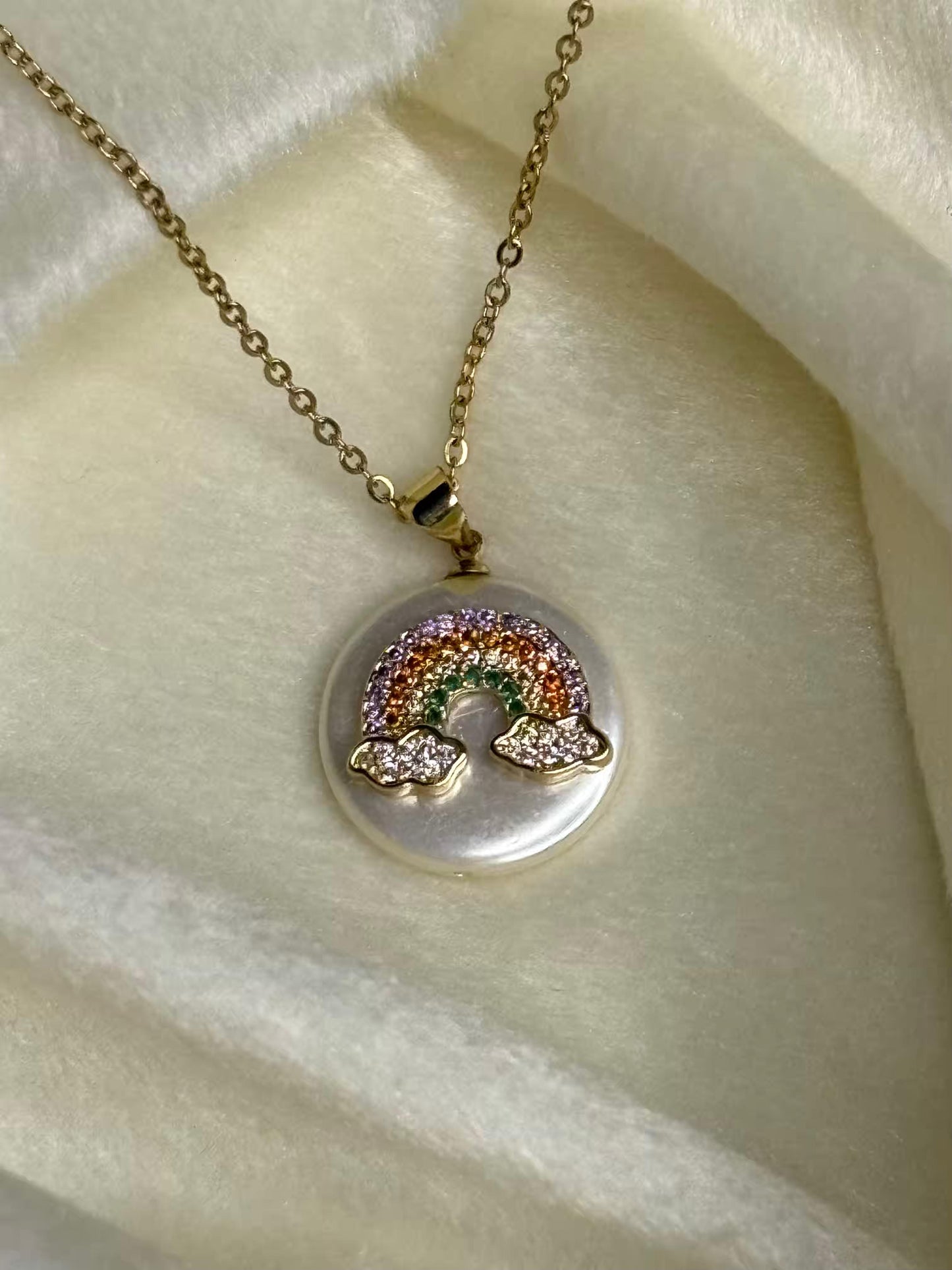 Silver Bubbly Rainbow Necklace 18K Gold Plated Premium Necklace