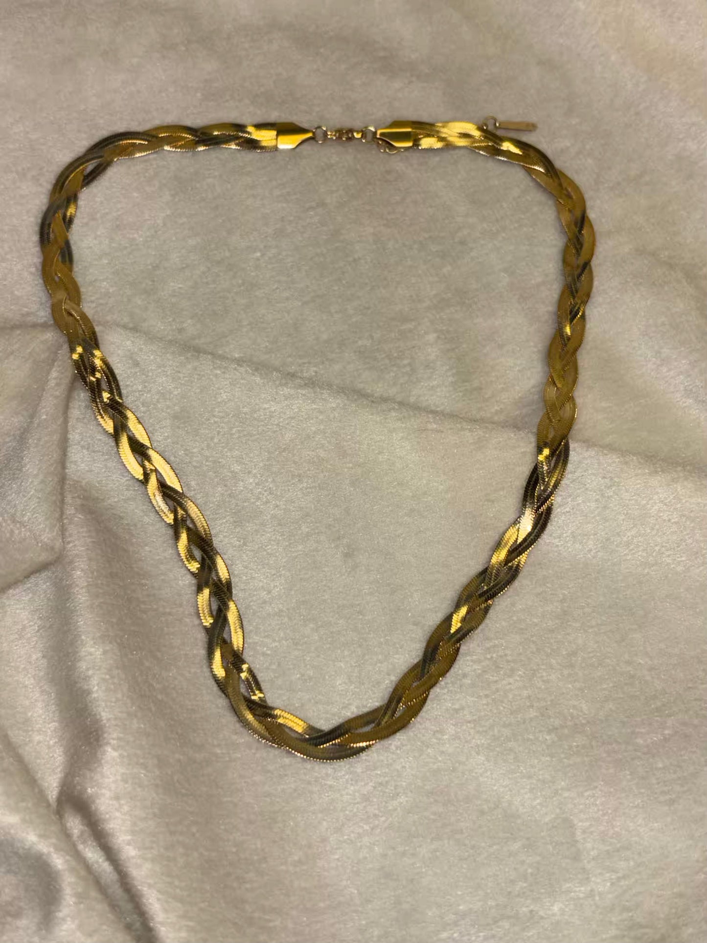 Twisted Snake Chain Necklace 18K Gold Plated Premium Necklace