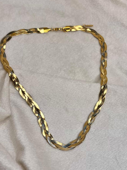 Twisted Snake Chain Necklace 18K Gold Plated Premium Necklace