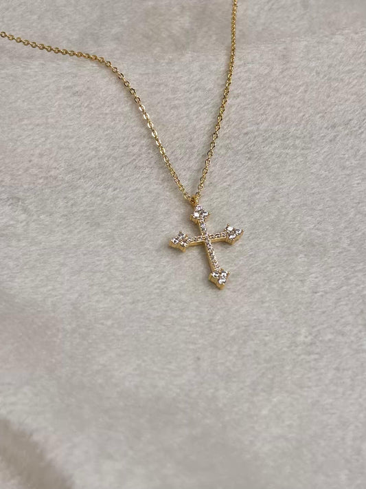 Golden Cross Necklace 18K Gold Plated Premium Necklace