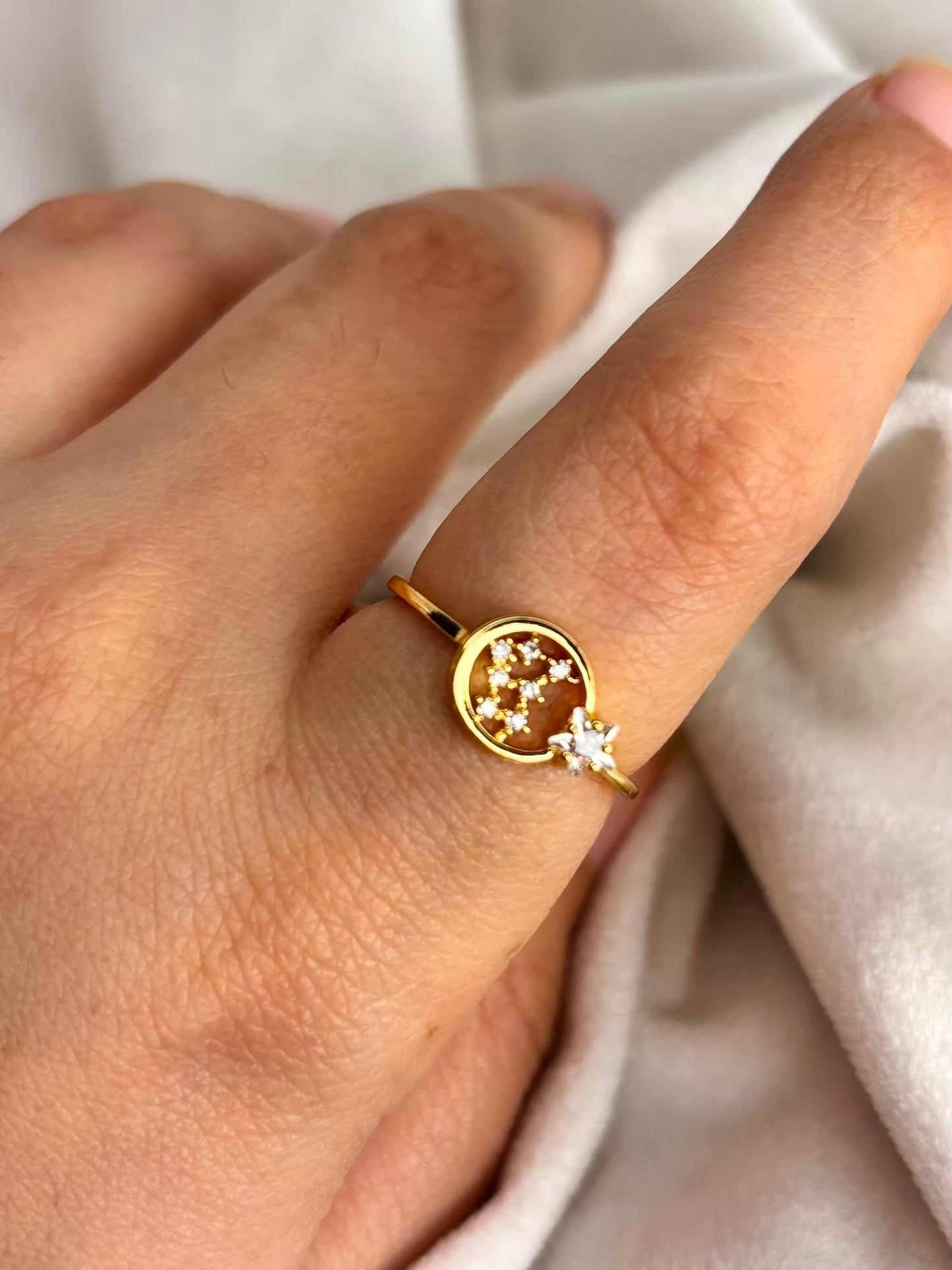 Circle Bling 18K Gold plated Adjustable Ring