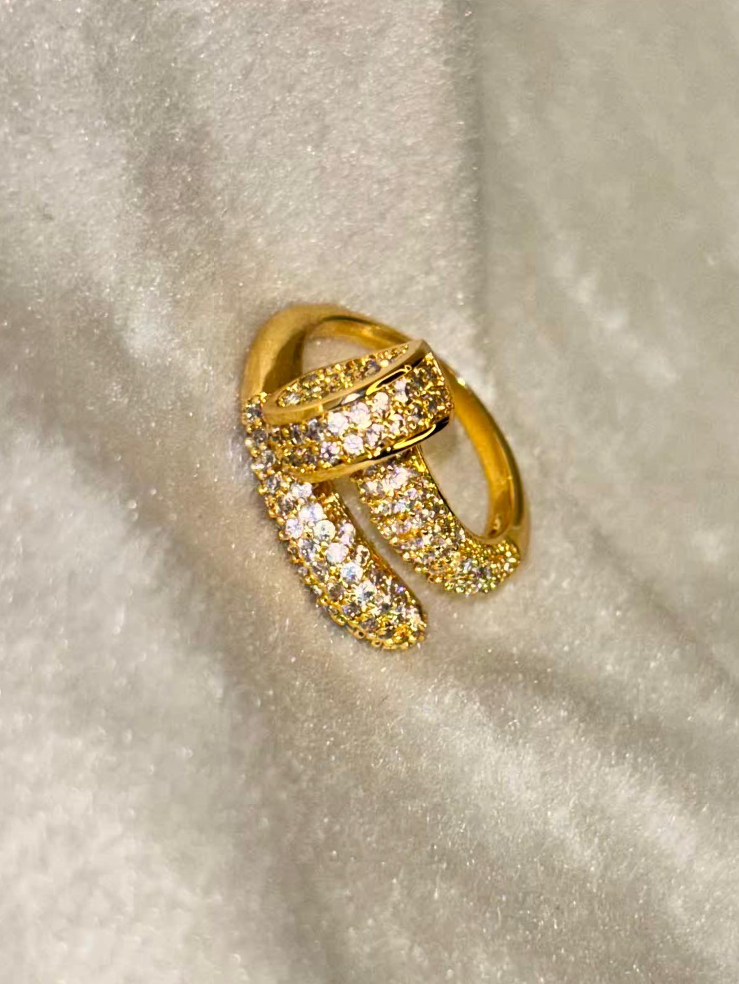 Heavy Studded Nail Ring 18K Gold Plated Premium Ring