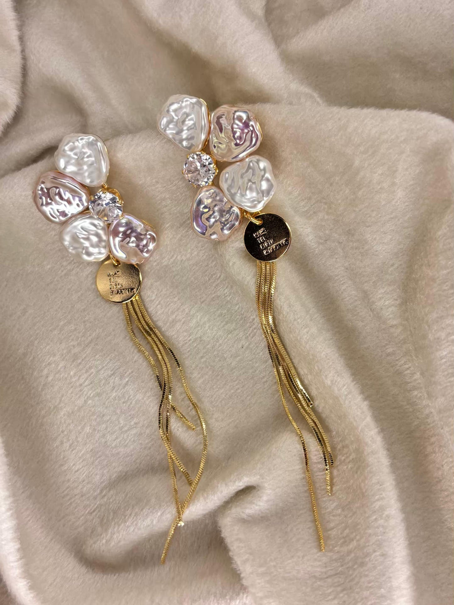 Pearl Cascade Earrings 18K Gold Plated Premium Earrings