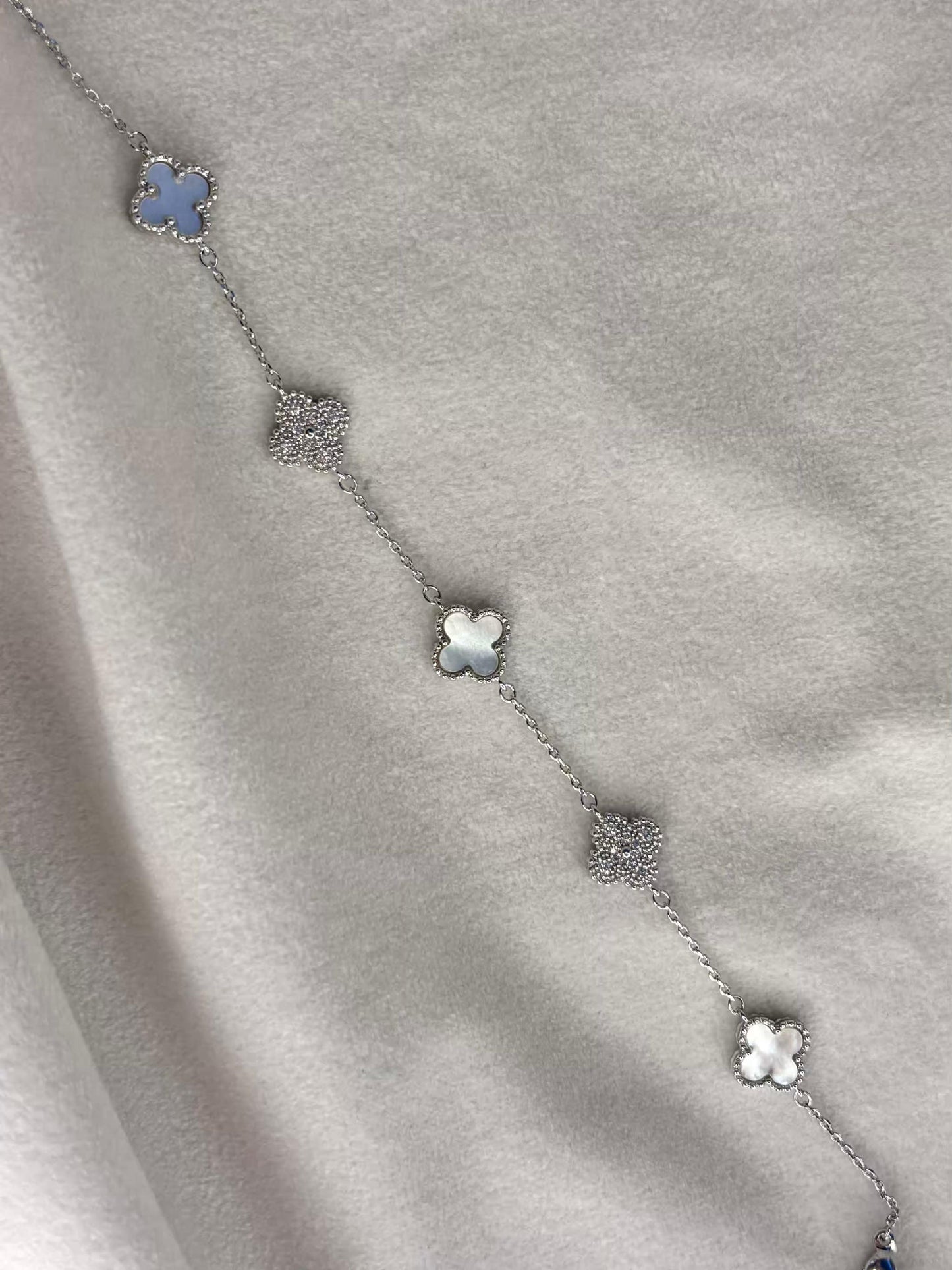 Twin Clovers Premium Silver Plated Chain Bracelet