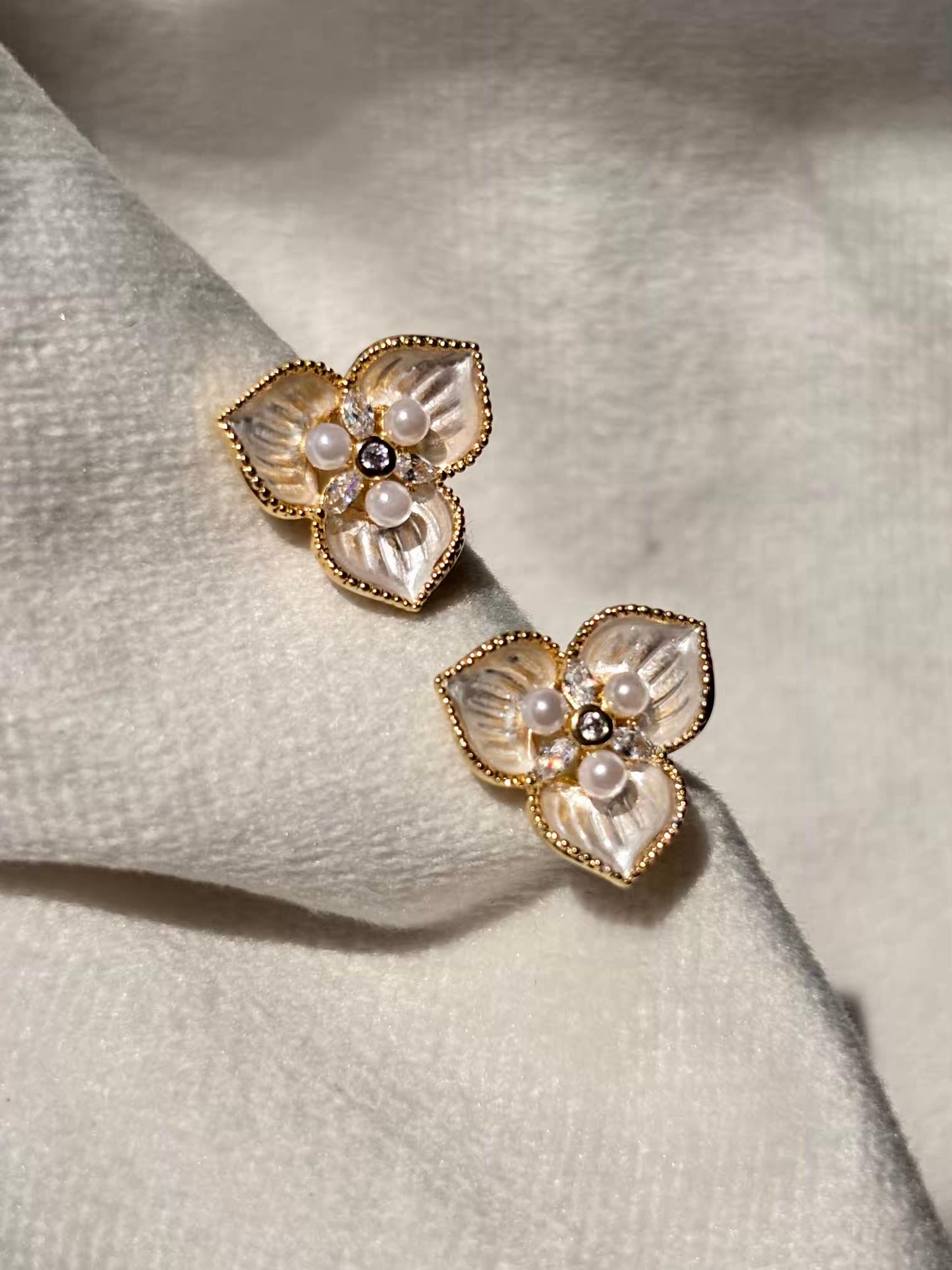 3D Clover Studds Earrings 18K Gold Plated Premium Earrings