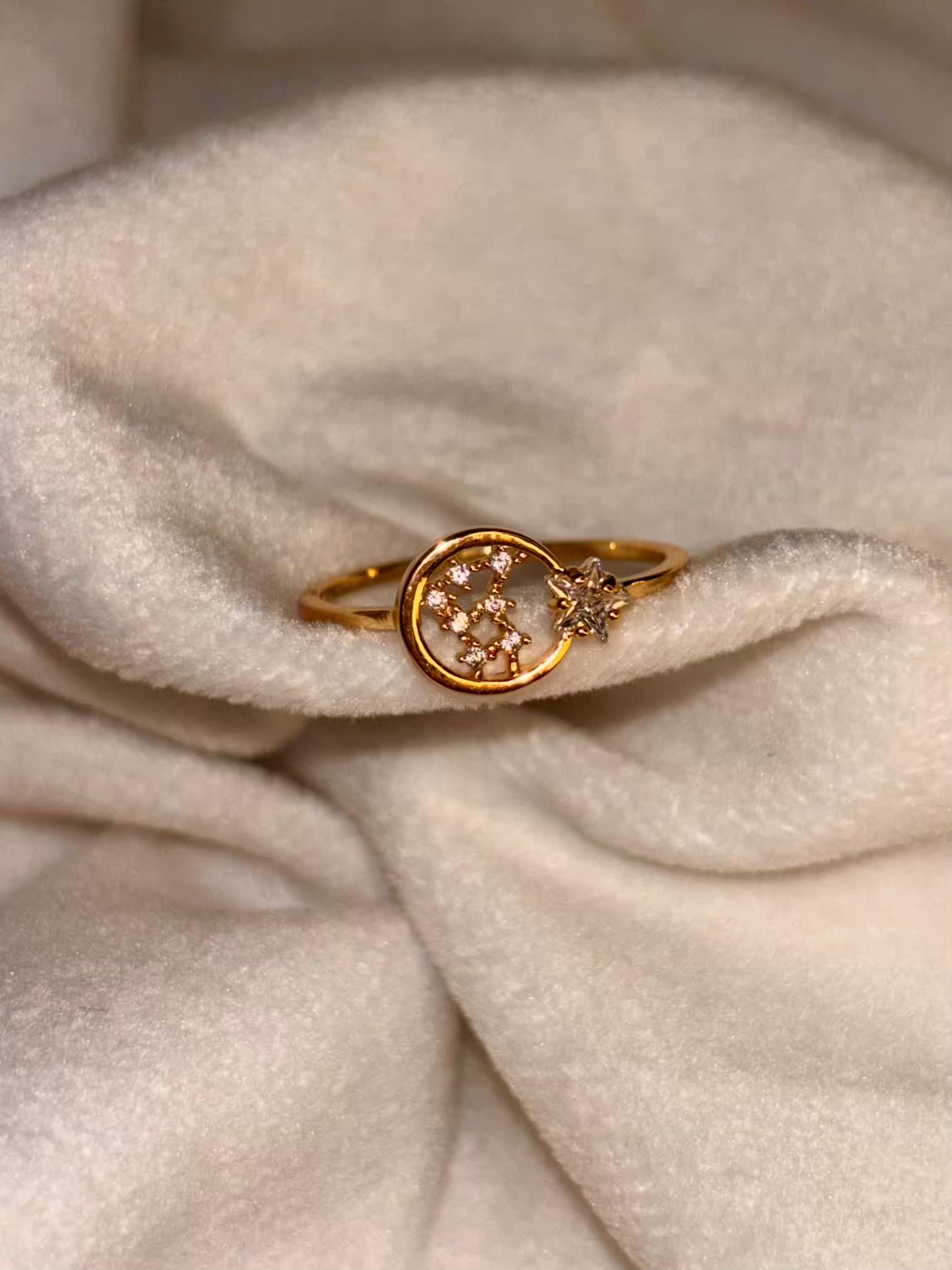 Circle Bling 18K Gold plated Adjustable Ring